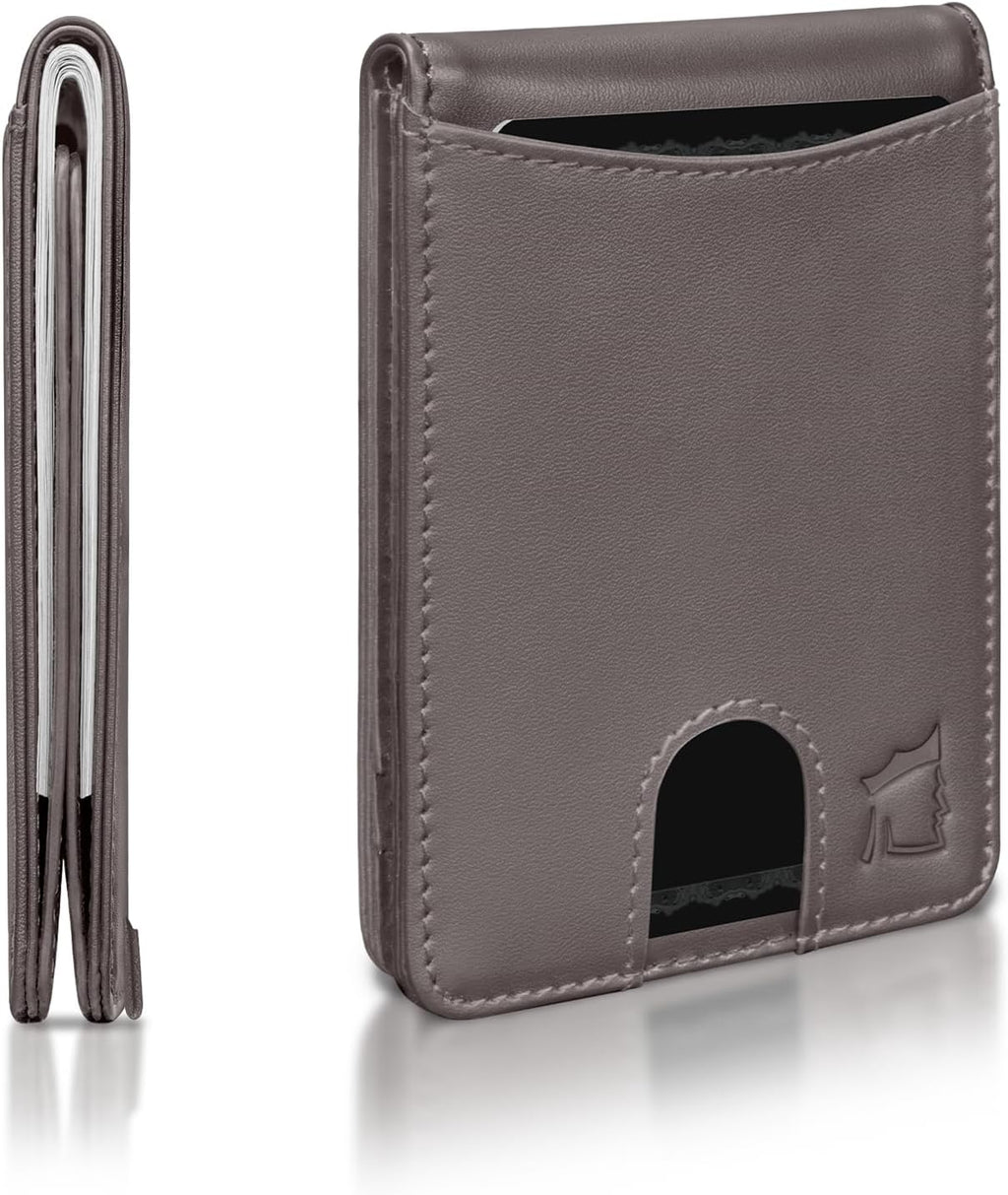 Kingly Cash Pocket Slim Wallet for Men - RFID Blocking Leather Card Holder - Minimalist Men’s Wallet for Front Pockets - Holds 1-15 Cards & Cash - Durable Italian Leather Wallets