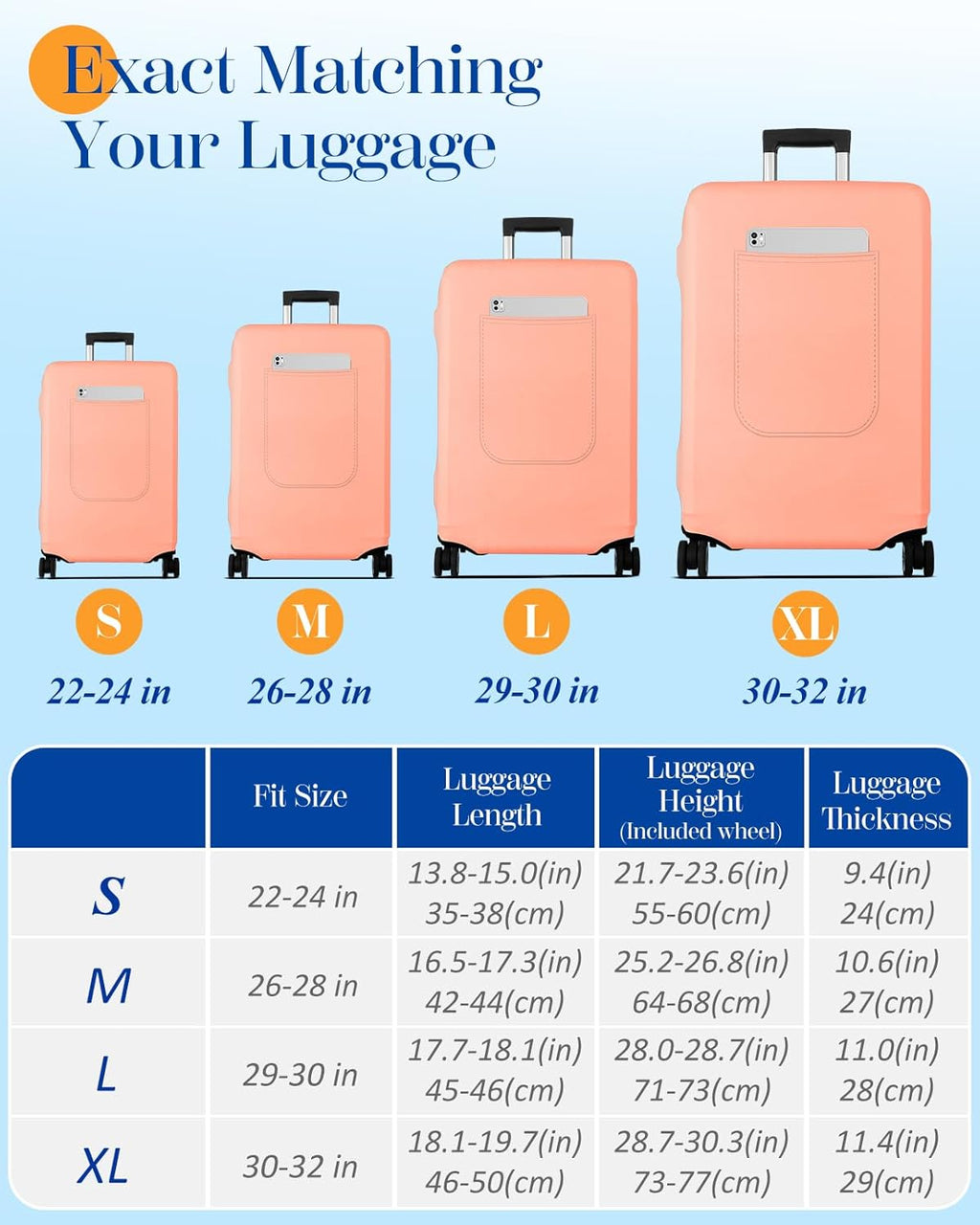 Slohif Luggage Cover for Suitcase Tsa Approved Protector - Luggage Sleeve Suit Case Cover Travel Stretch Large Baggage Case Protective Washable Fit 26-28 Inch Rose