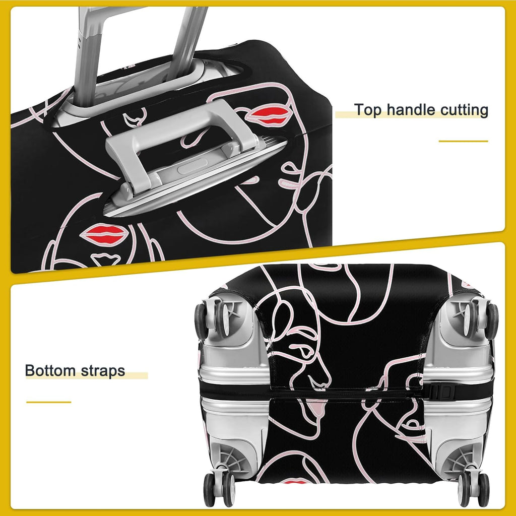 30 Inch PVC Luggage Protector Covers for TSA Approved Clear Suitcase Cover Protector Transparent Luggage Protective Cover Set (Figure, Suitable for 30"-31")