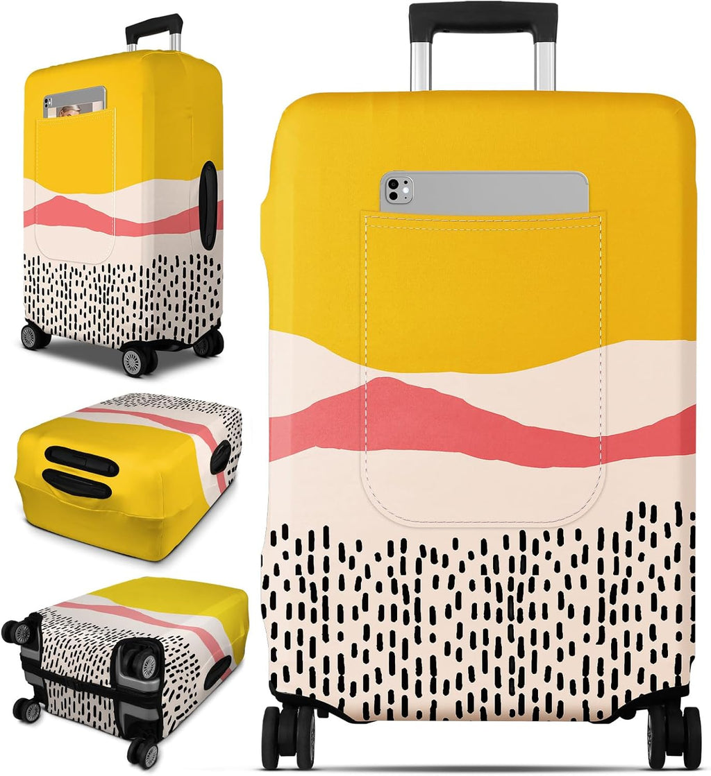 Slohif Luggage Cover for Suitcase Tsa Approved Protector - Luggage Sleeve Large Suit Case Cover Travel Stretch Baggage Case Protective Washable Fit 30-32 Inch Patchwork XL