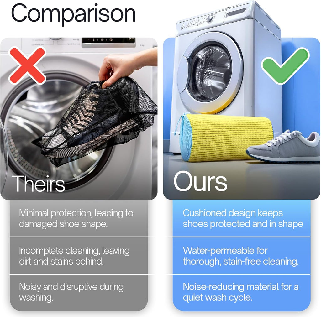 Shoe Washing Machine Bag Laundry Bags for Shoes Laundry Shoe Bag for Washer and Dryer Laundry Bag for Shoes Laundry Bags Mesh Wash Bags Sneaker Cleaner (2 Pcs Yellow)