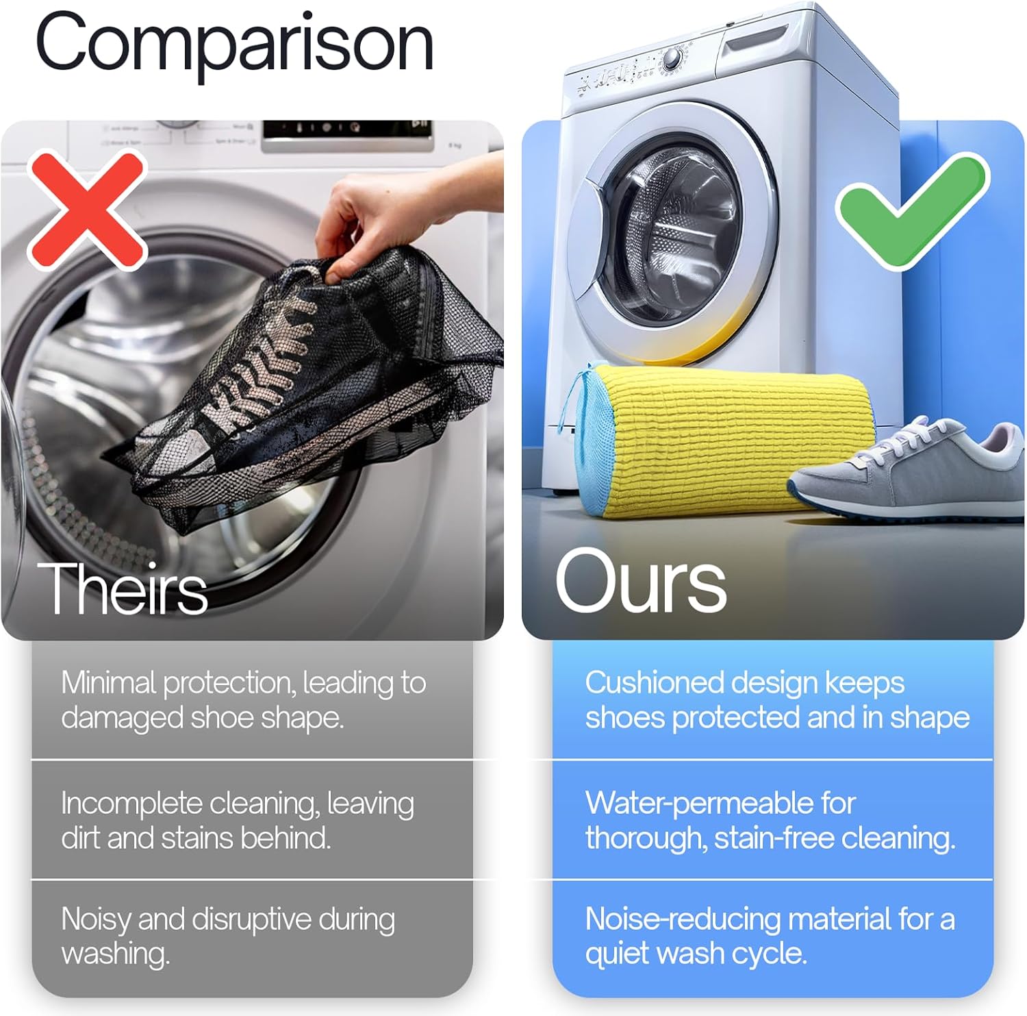 Shoe Washing Machine Bag Laundry Bags for Shoes Laundry Shoe Bag for Washer and Dryer Laundry Bag for Shoes Laundry Bags Mesh Wash Bags Sneaker Cleaner (2 Pcs Yellow)