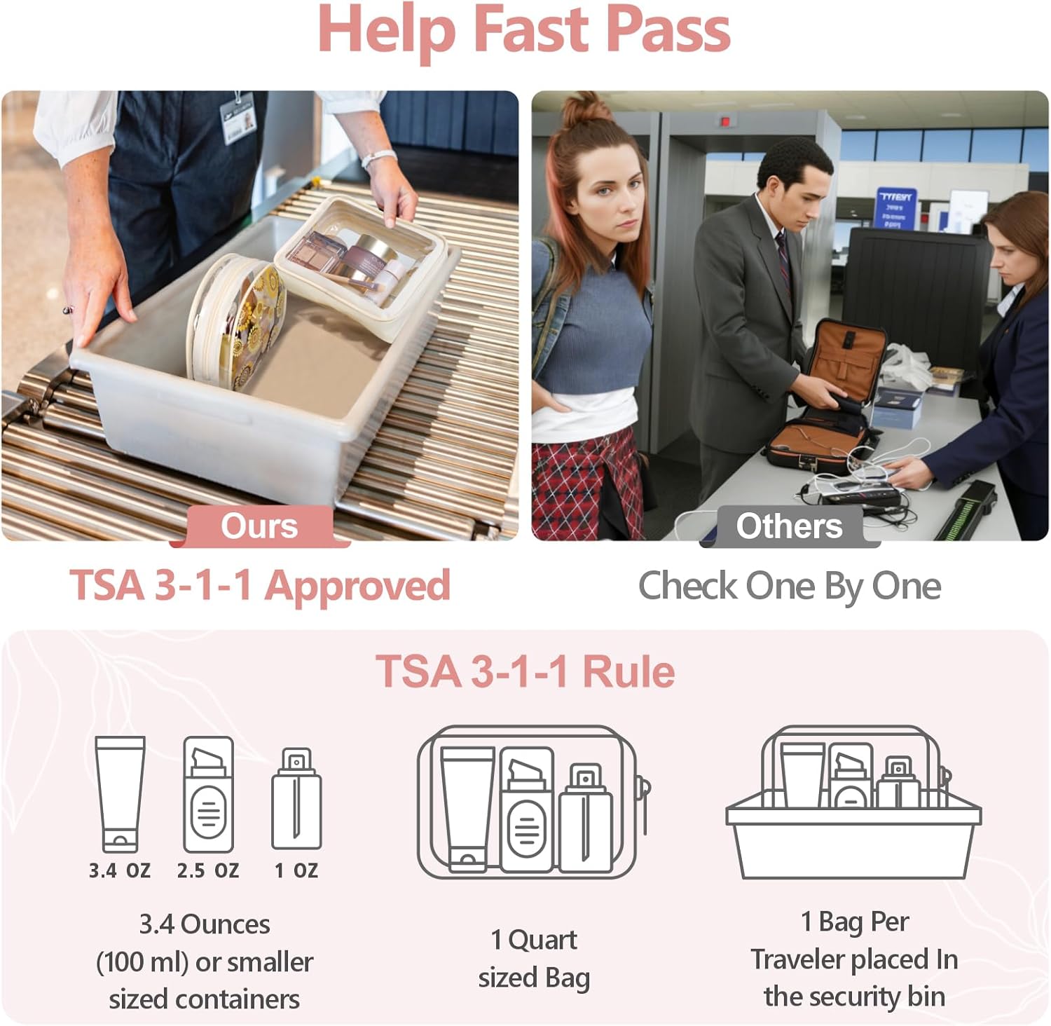 PACKISM TSA Approved Toiletry Bag - Upgrade Color-Edged Clear Makeup Bags, Clear Toiletry Bags For Traveling Fits Various Storage Needs