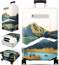 Slohif Luggage Cover for Suitcase Tsa Approved Protector - Luggage Sleeve Large Suit Case Cover Travel Stretch Baggage Case Protective Washable Fit 18-20 Inch Mountain XS
