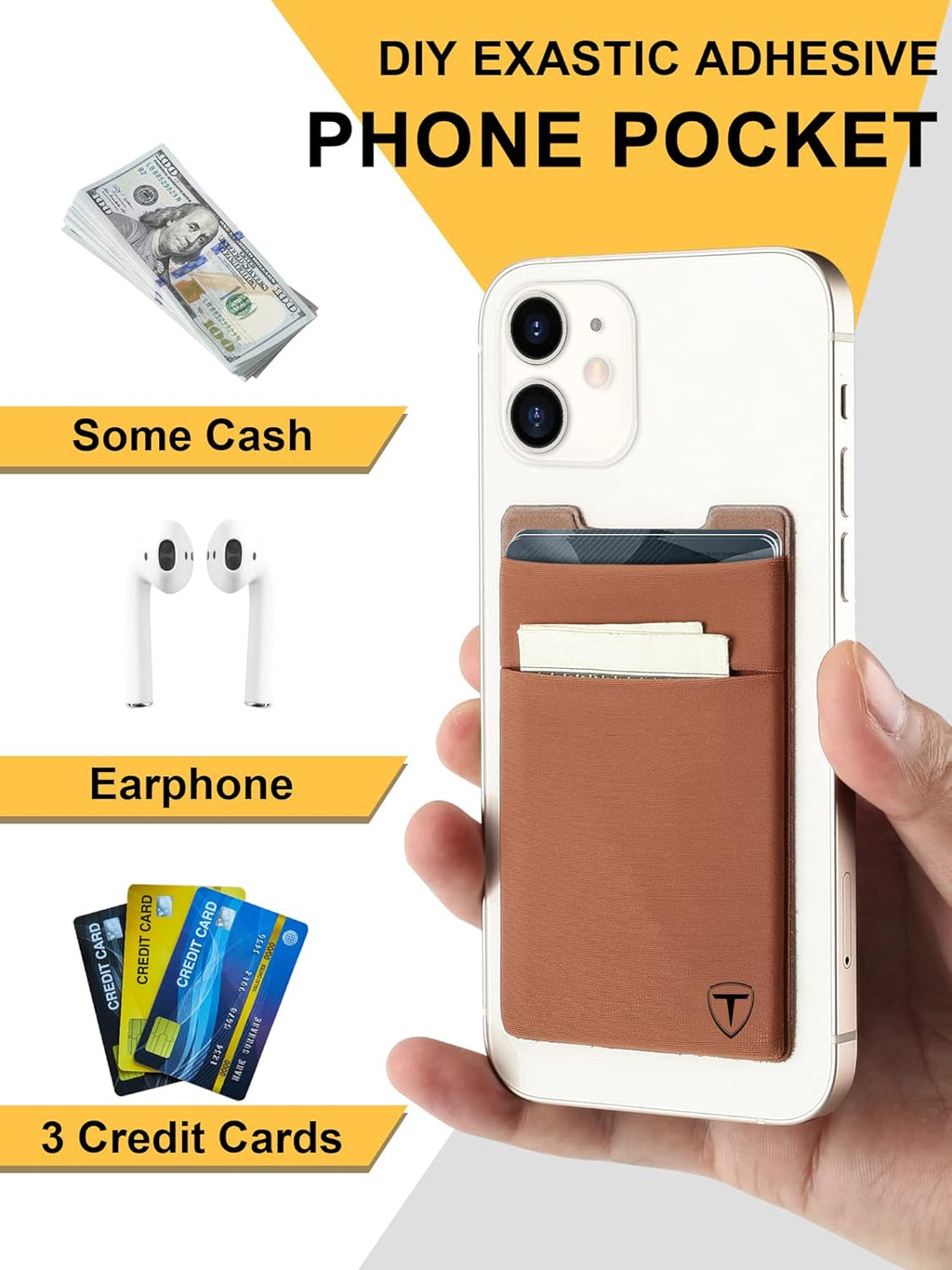 Slim Wallet for Men and Women,Pop Up Credit Card Wallet Metal Minimalist Cards Holder with Money Pocket,Small Ultralight Aluminum RFID Blocking Wallets 6-12 Card Capacity,Brown