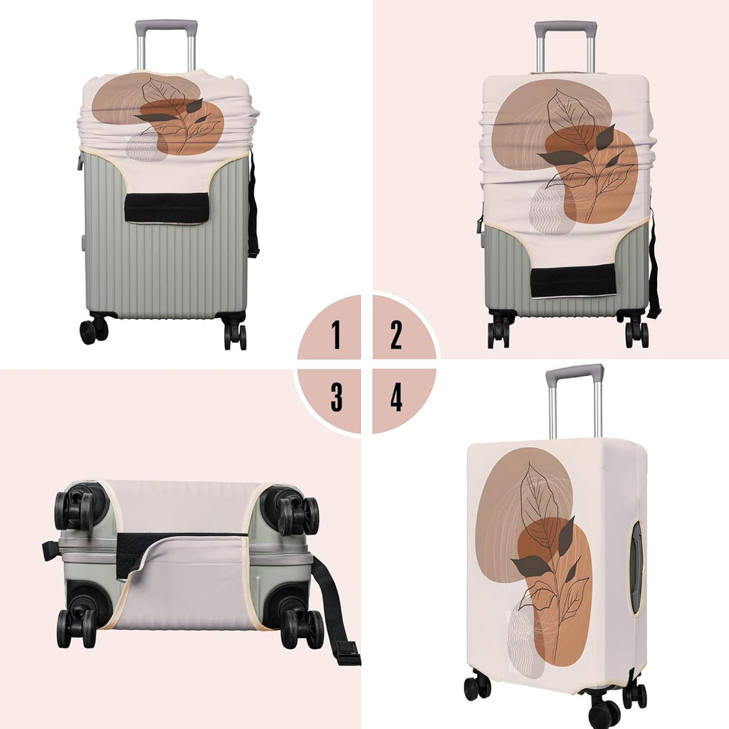 Travel Luggage Cover Suitcase Protector Fits 18-32 Inch Wheel Covers PatternedTravel Related Items Flower Luggage Protector Elastic M