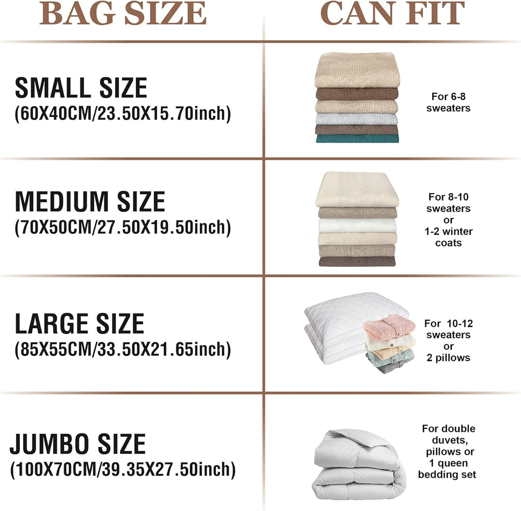 10 Small Vacuum Storage Bags with Travel Hand Pump, Small Vacuum Seal Bags for Clothing, Space Saver Bags for Clothes