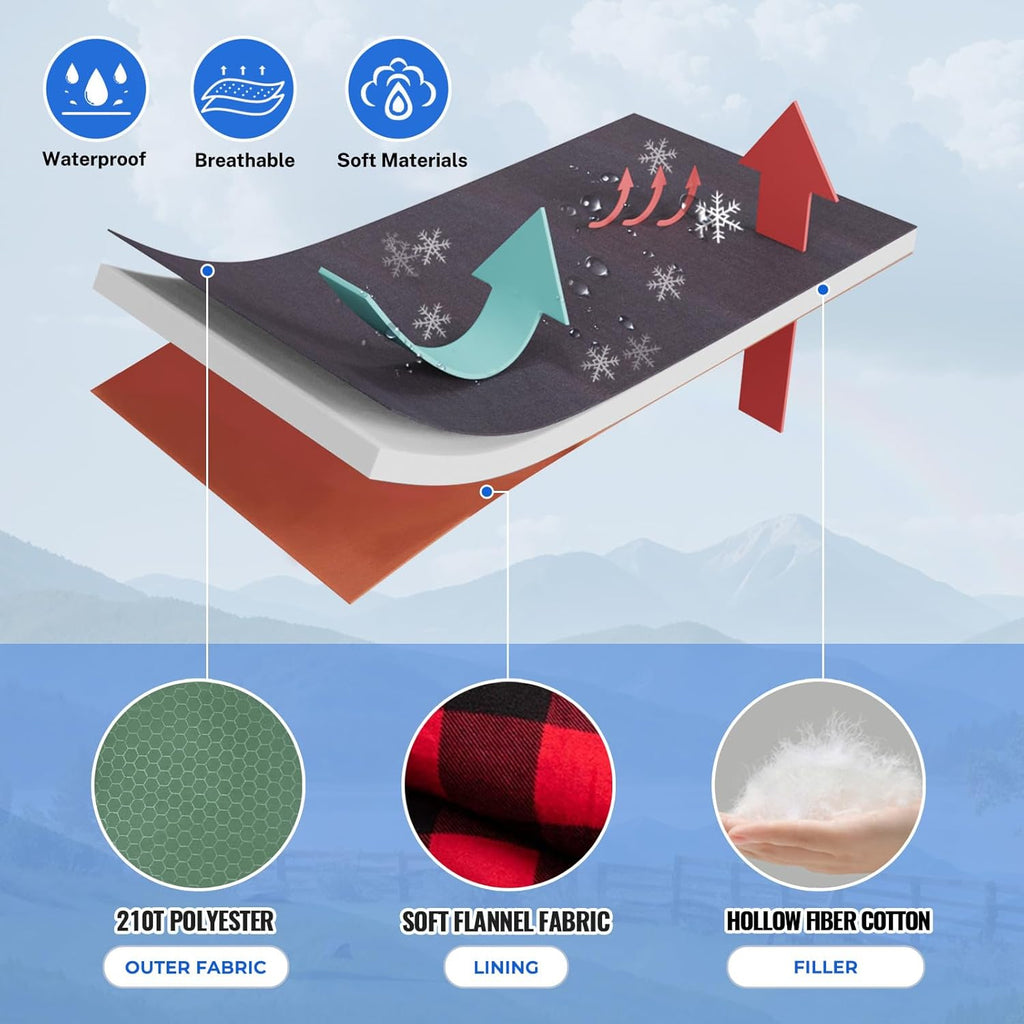 0 Degree Sleeping Bag Cotton Flannel Winter Cold Weather for Adults XXL Sleeping Bag 4 Season Big and Tall with Pillow Compression Sack