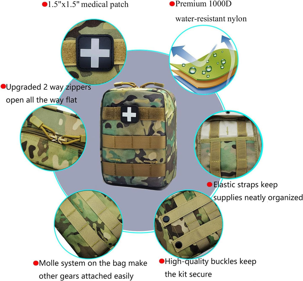 Carlebben EMT Pouch MOLLE Ifak Pouch Tactical MOLLE Medical First Aid Kit Utilit Camouflage