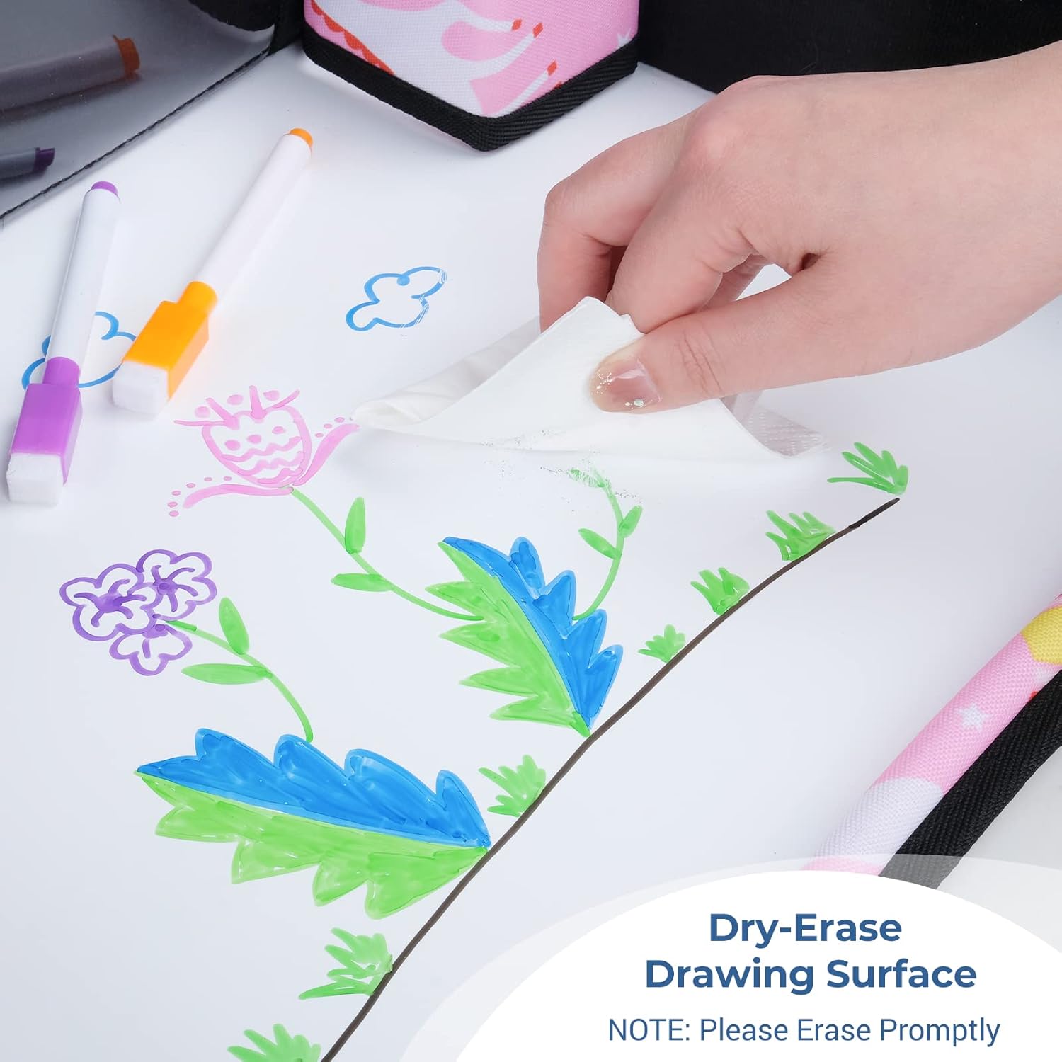 COOLBEBE Kids Travel Tray for Toddler Car Seat, Travel Tray for Airplane, Toddler Car Seat Lap Tray, Carseat Table Tray for Kids Travel Activities (Pink Unicorn -2PCS)