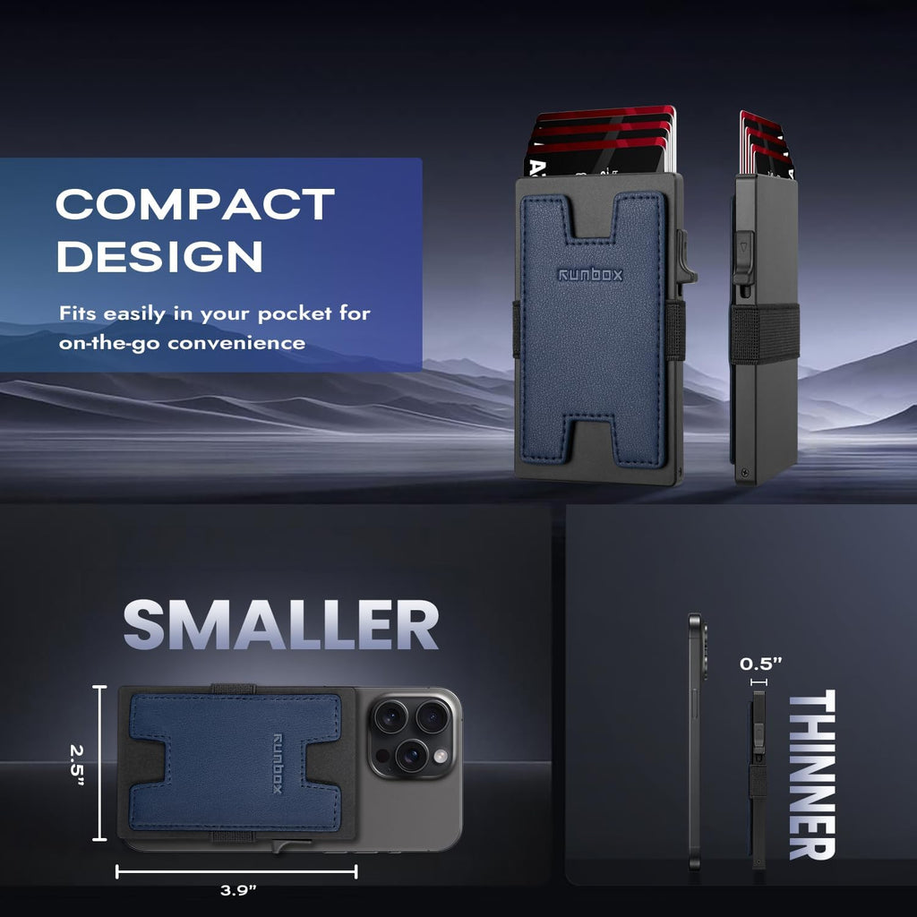 Mens Business Card Holder, Slim Card Wallet for Men and Women, Minimalist RFID Blocking Wallet with Pop-Up Function, Thin Design, Metal Cases Holds 6+6 Cards, Gifts for Men, Men's Accessories