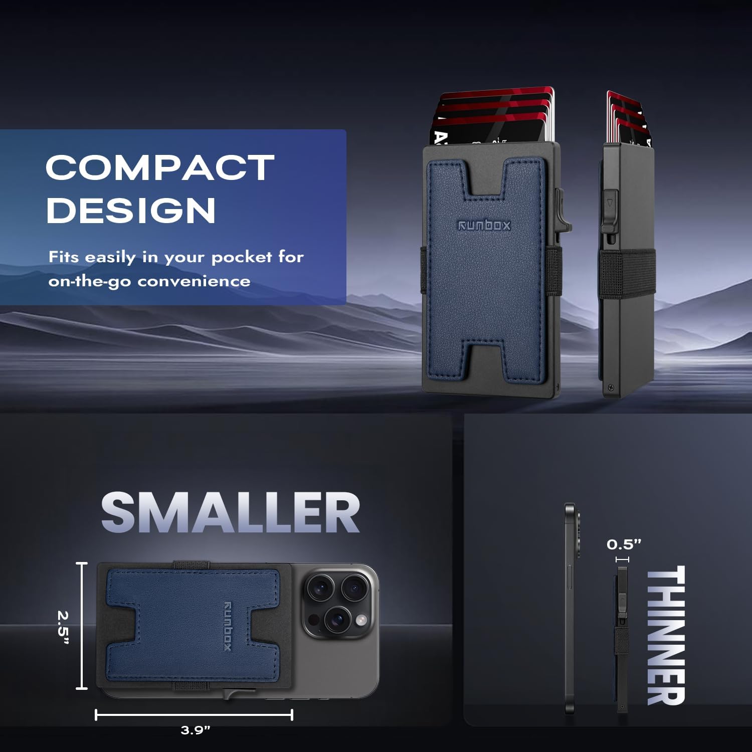 Mens Business Card Holder, Slim Card Wallet for Men and Women, Minimalist RFID Blocking Wallet with Pop-Up Function, Thin Design, Metal Cases Holds 6+6 Cards, Gifts for Men, Men's Accessories