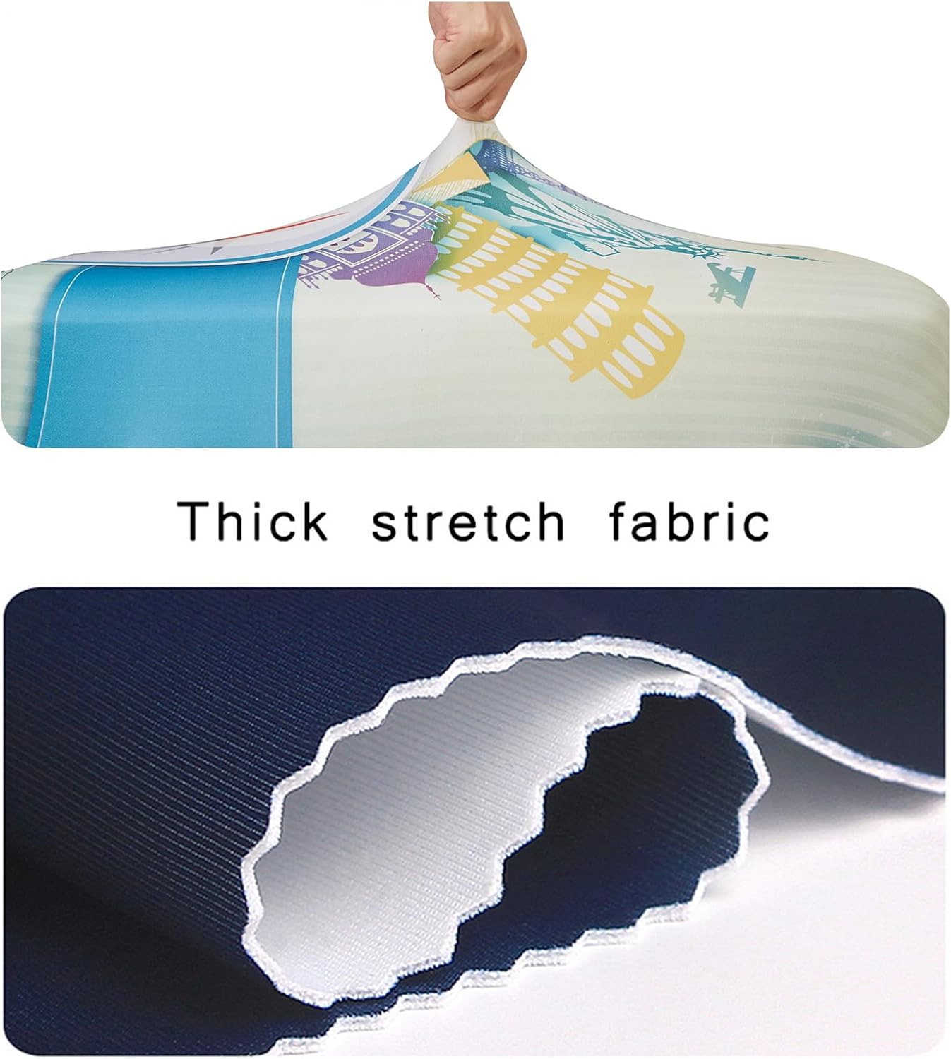 WUJIAONIAO Travel Luggage Cover Spandex Suitcase Protector Washable Baggage Covers (M (for 22-24 inch luggage), compass)