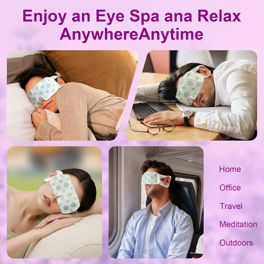10 Packs Steam Eye Mask,Mnswand Lavender Steam Eye Masks Disposable, Self-Heating Relief Heated Eye Mask for Fatigue, Perfect for Home, Sleep, Spa & Travel ﻿