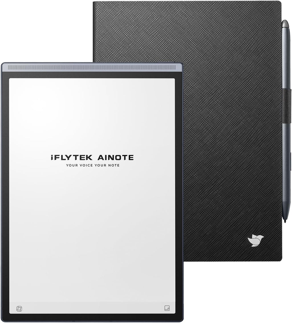 AINOTE Air 2 Bundle – 8.2'' Digital Writing Tablet with Pen, Smart Voice-to-Text Notes, Multilingual Transcription, ChatGPT Integration, Includes Black Folio Case
