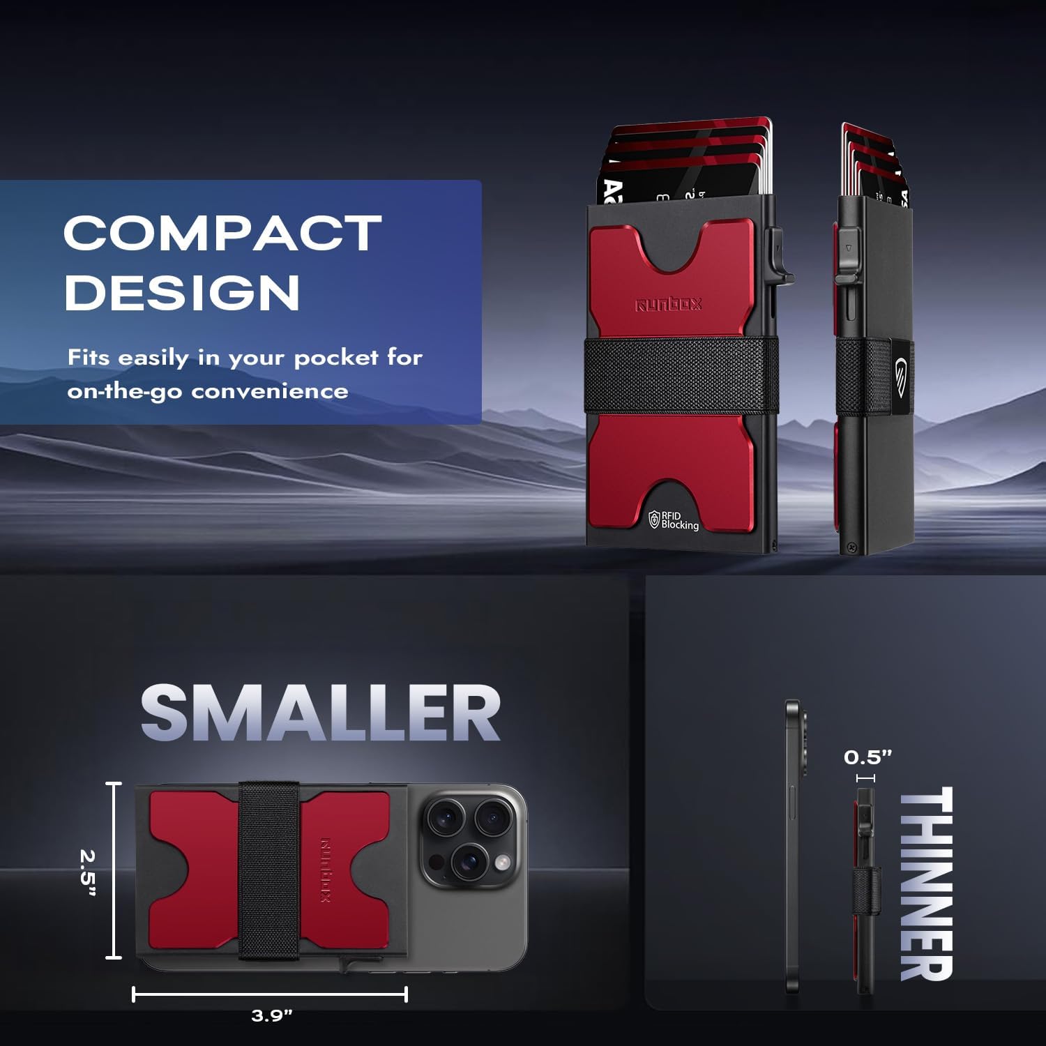 Mens Business Card Holder, Slim Card Wallet for Men and Women, Minimalist RFID Blocking Wallet with Pop-Up Function, Thin Design, Metal Cases Holds 6+6 Cards, Gifts for Men, Men's Accessories