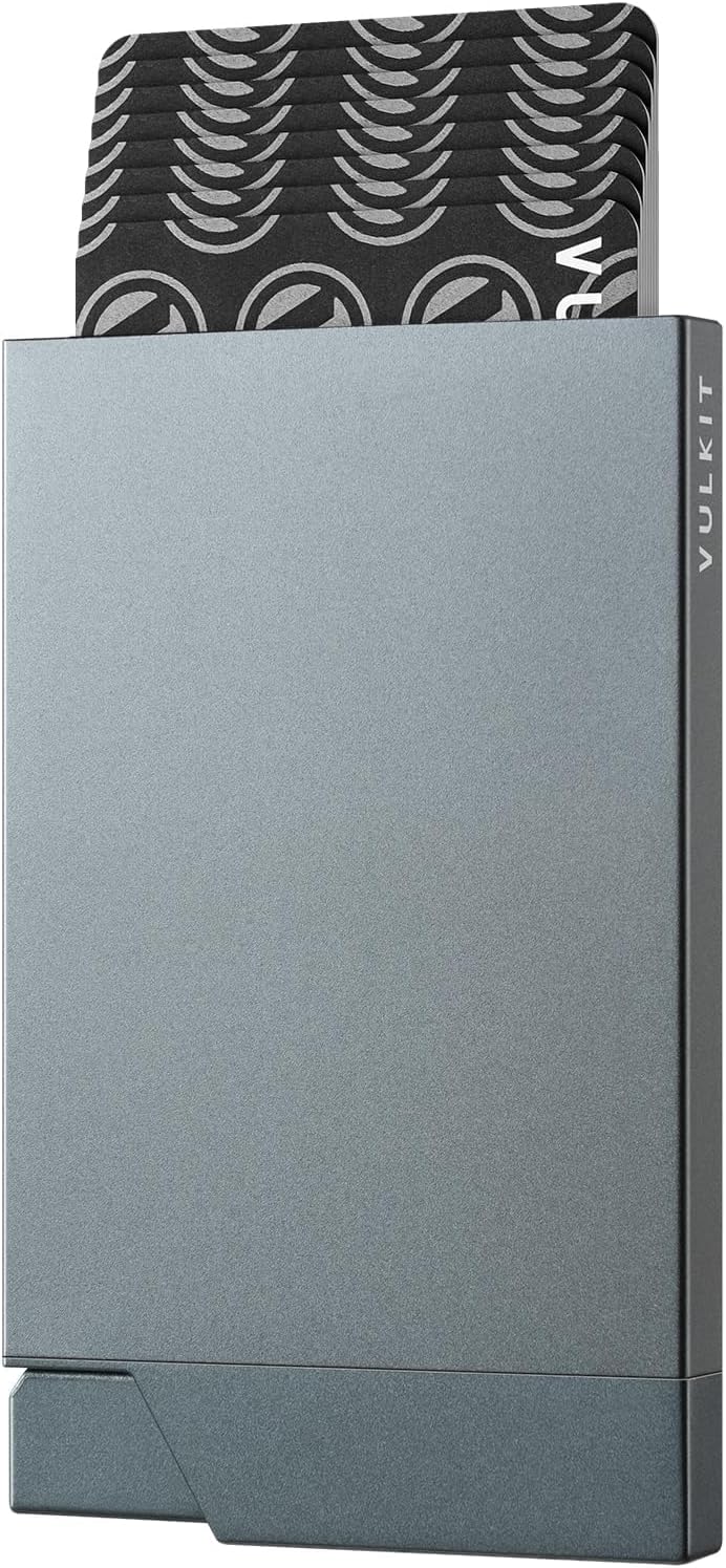 VULKIT Pop up Card Holder Minimalist Credit Card Holder RFID Blocking Slim Metal Card Case for Men or Women(Rose Gold)