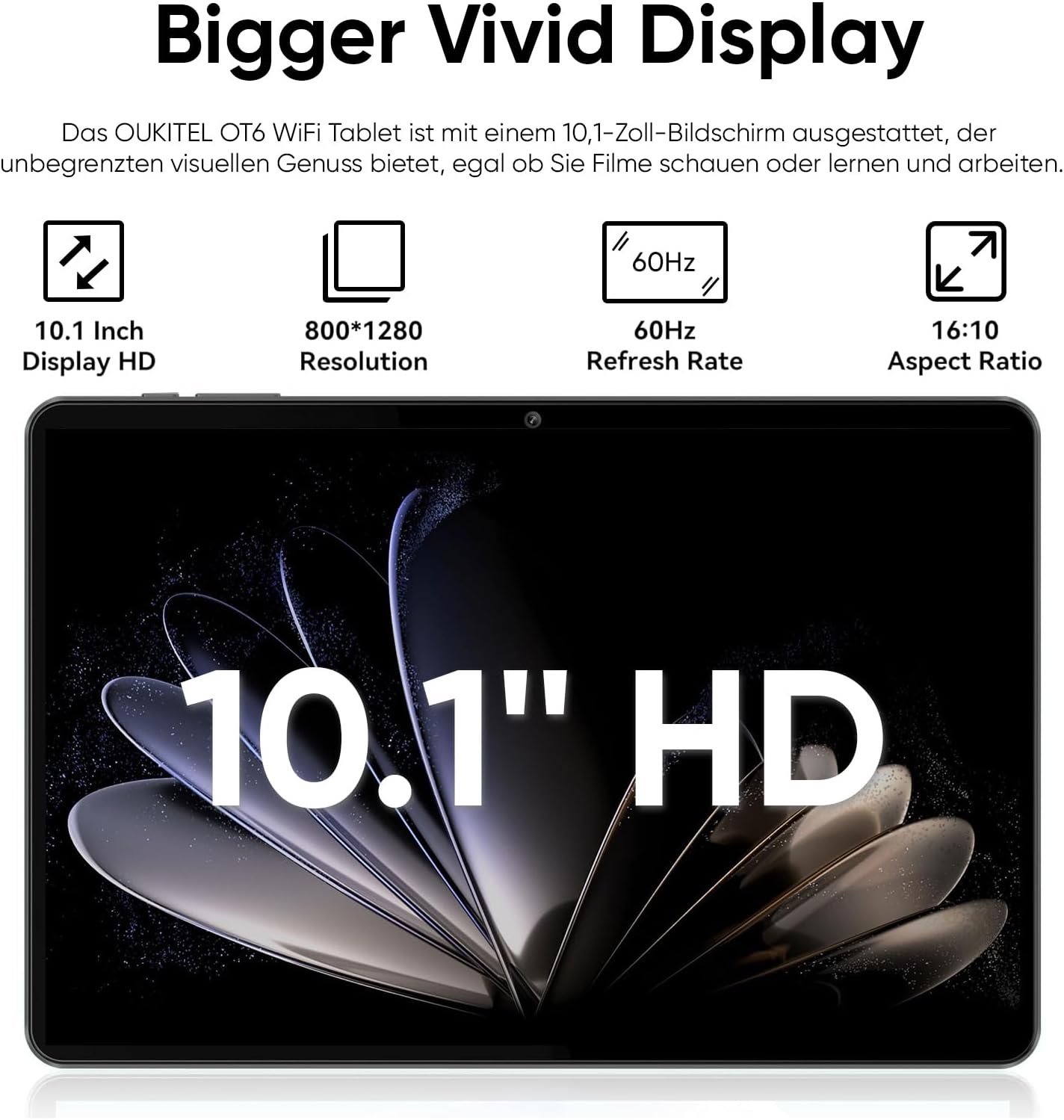 Tablet 10 Inch Android Tablets | with 10GB RAM + 64GB ROM (1TB Expand) | Octa-Core | 1280x800 IPS HD Touchscreen | Dual Camera | 6000mAh. Tablet with Keyboard (Blue)