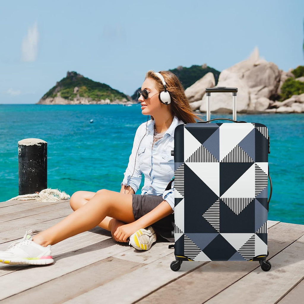 24 Inch PVC Luggage Protector Covers for TSA Approved Clear Suitcase Cover Protector Transparent Luggage Protective Cover Set (Triangle, Suitable for 23"-24")