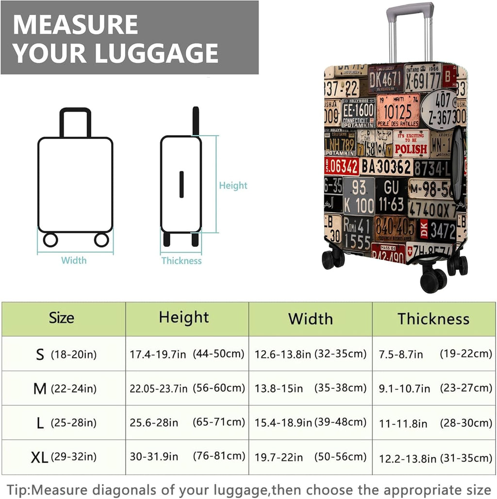Travel Luggage Cover Suitcase Protector Fits 18-32 Inch Wheel Covers PatternedTravel Related Items Flower Luggage Protector Elastic M