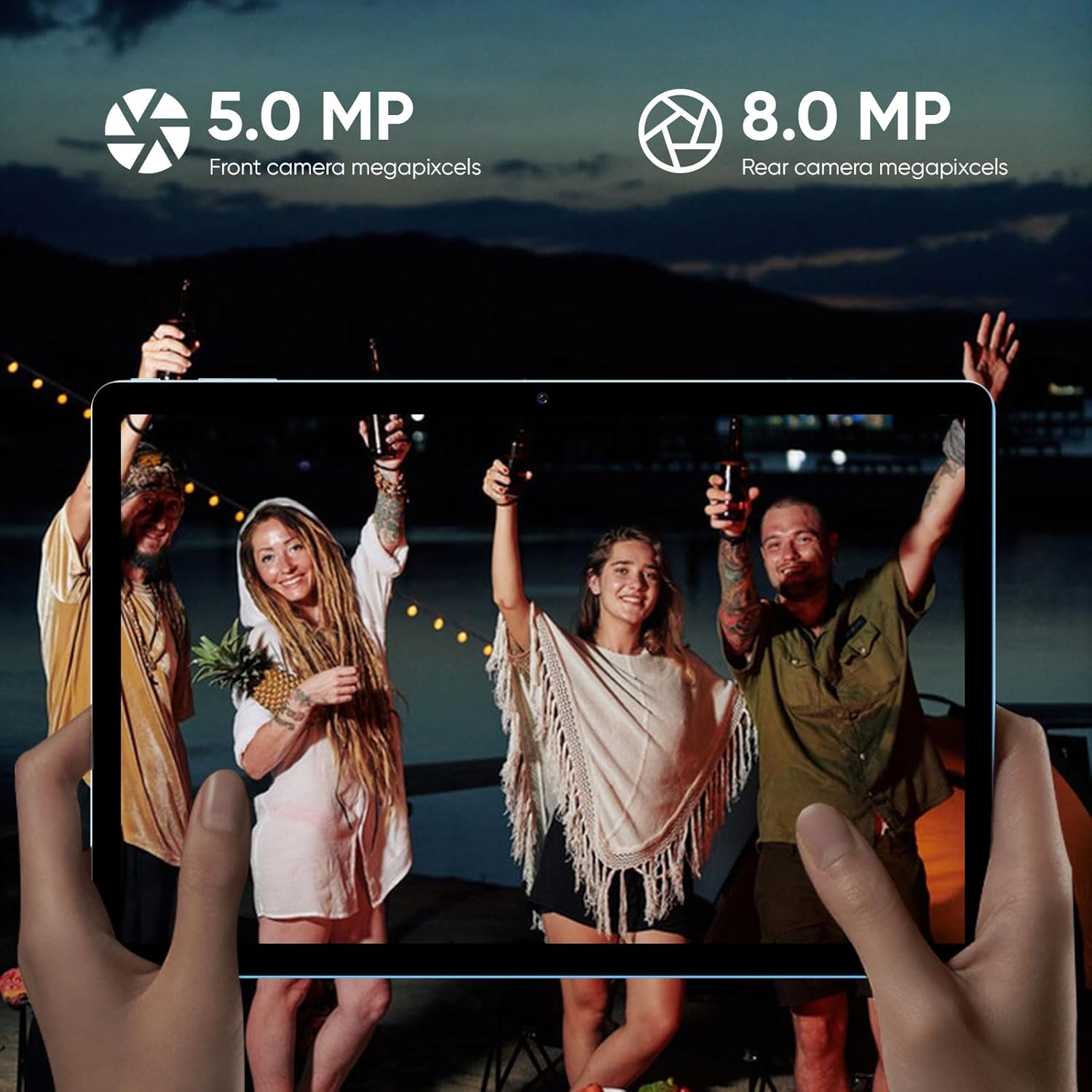 Android 15 Tablet,11 Inch Tablets with Octa Core Processor, 12GB RAM + 128GB ROM 1TB Expand, Widevine L1, 8000mAh Battery, 2.4/5Ghz Dual Band WiFi/GPS/FM Radio,5/8MP Cameras, Case Included - Blue