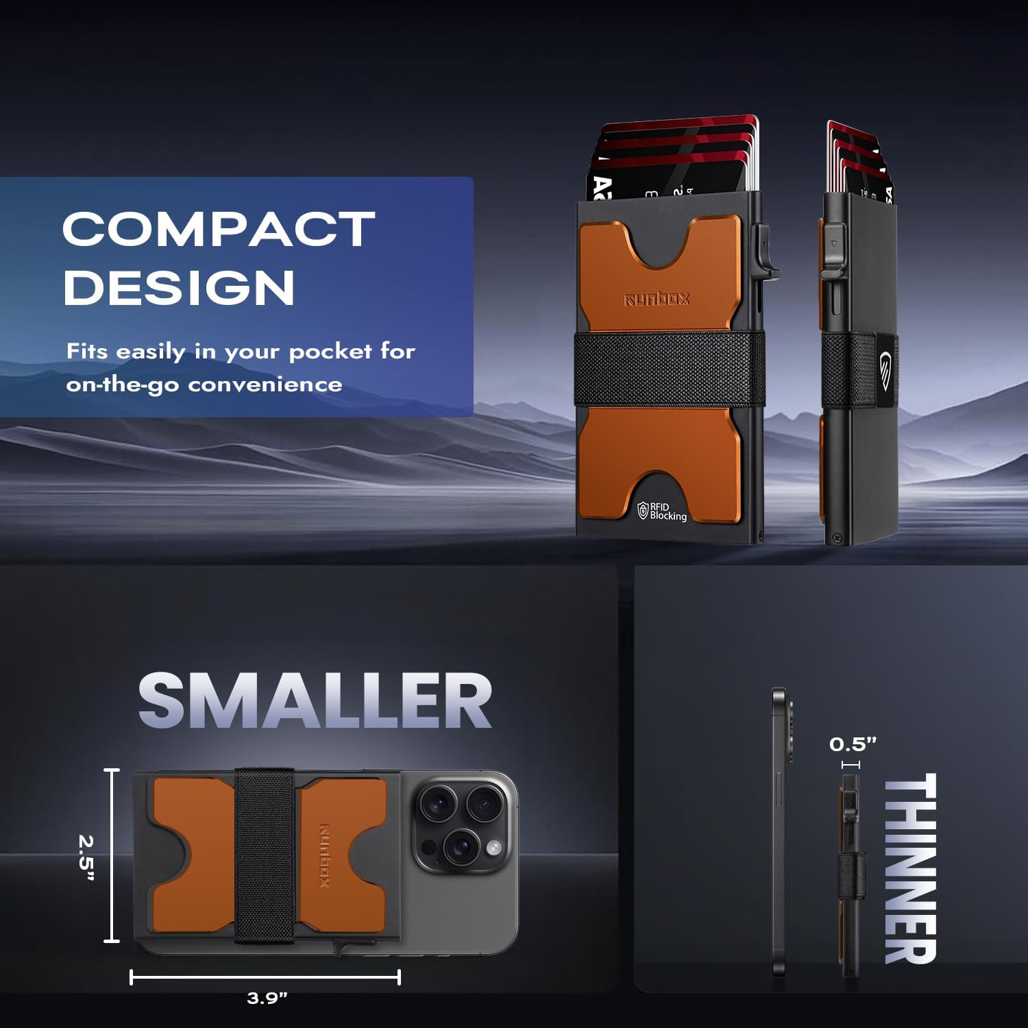 Mens Business Card Holder, Slim Card Wallet for Men and Women, Minimalist RFID Blocking Wallet with Pop-Up Function, Thin Design, Metal Cases Holds 6+6 Cards, Gifts for Men, Men's Accessories