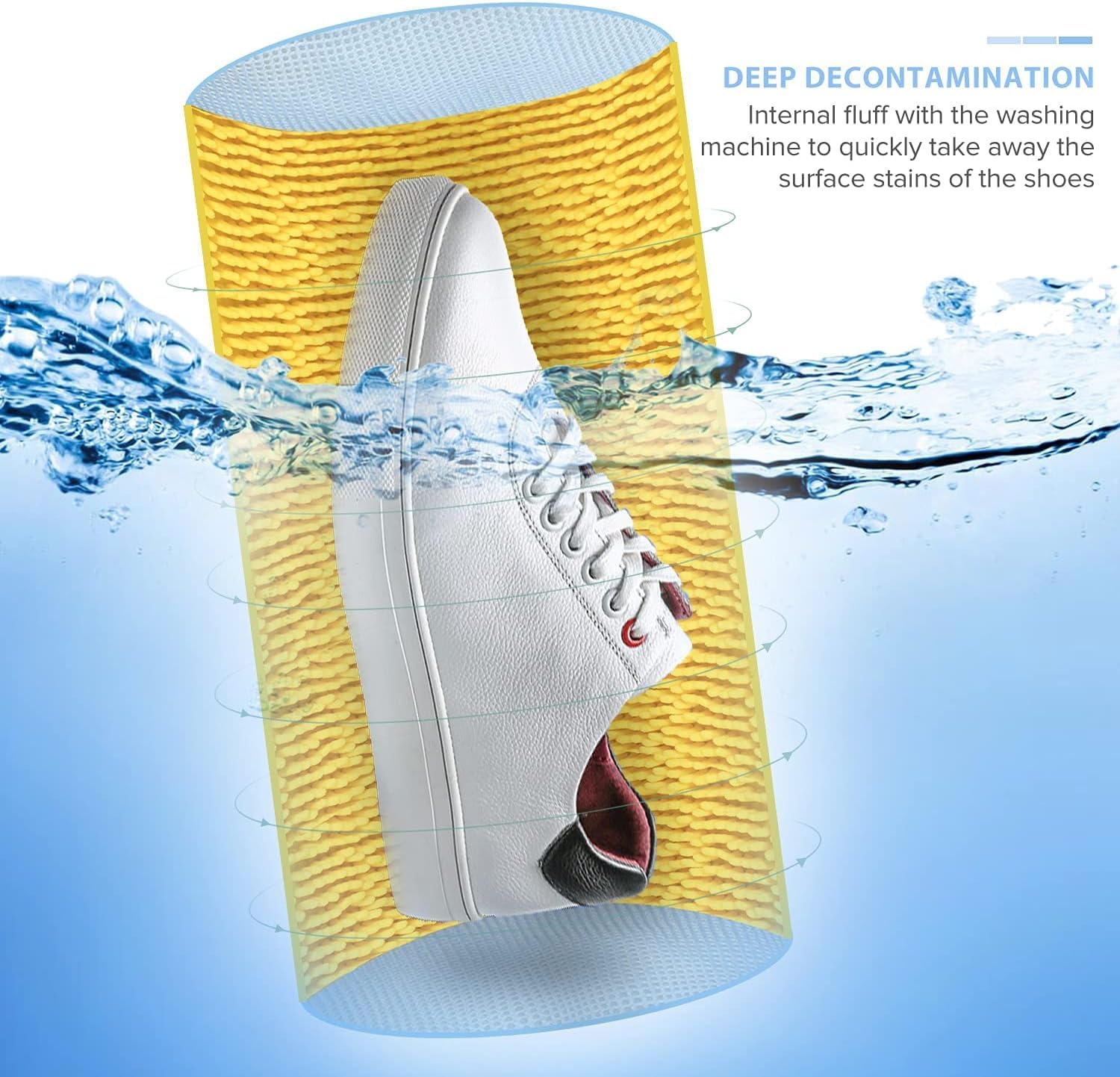 Shoe Washing Machine Bag 2PCS, Reusable Durable Zipper Laundry Bag Shoe Washing Bag for Washer and Dryer, Sneaker Tennis Cleaning Bags, Yellow