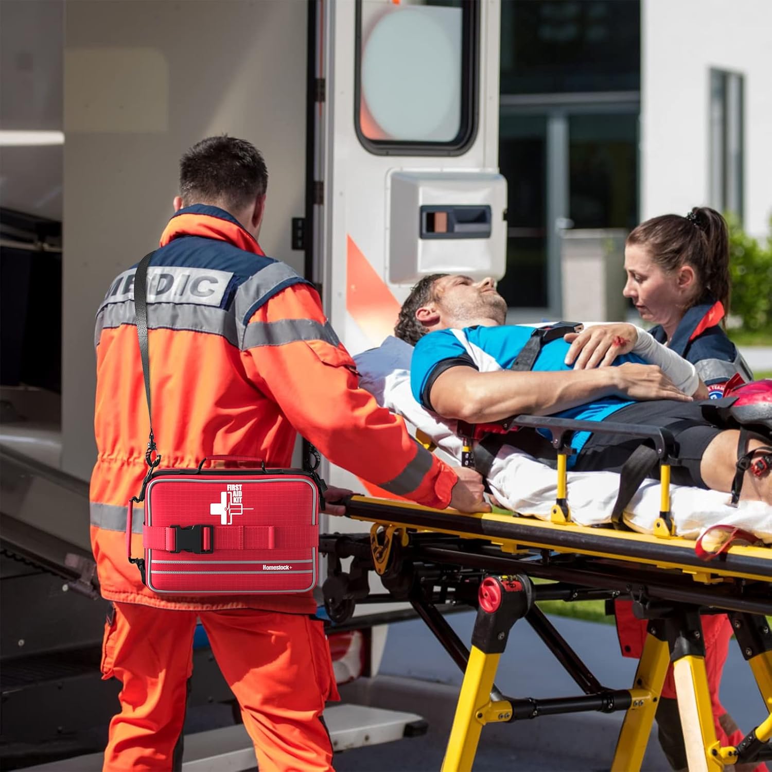 First Aid Kit with Labeled and Color-Coded Compartments, Emergency Medical Kit for Cars, Home, Office, Backpacking, Camping and Cycling