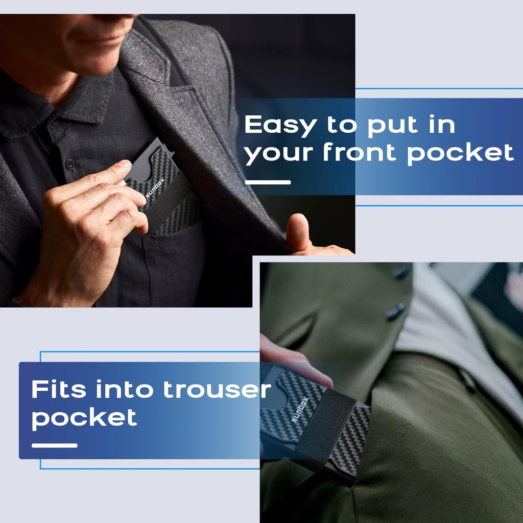 Mens Business Card Holder, Slim Card Wallet for Men and Women, Minimalist RFID Blocking Wallet with Pop-Up Function, Thin Design, Metal Cases Holds 6+6 Cards, Gifts for Men, Men's Accessories