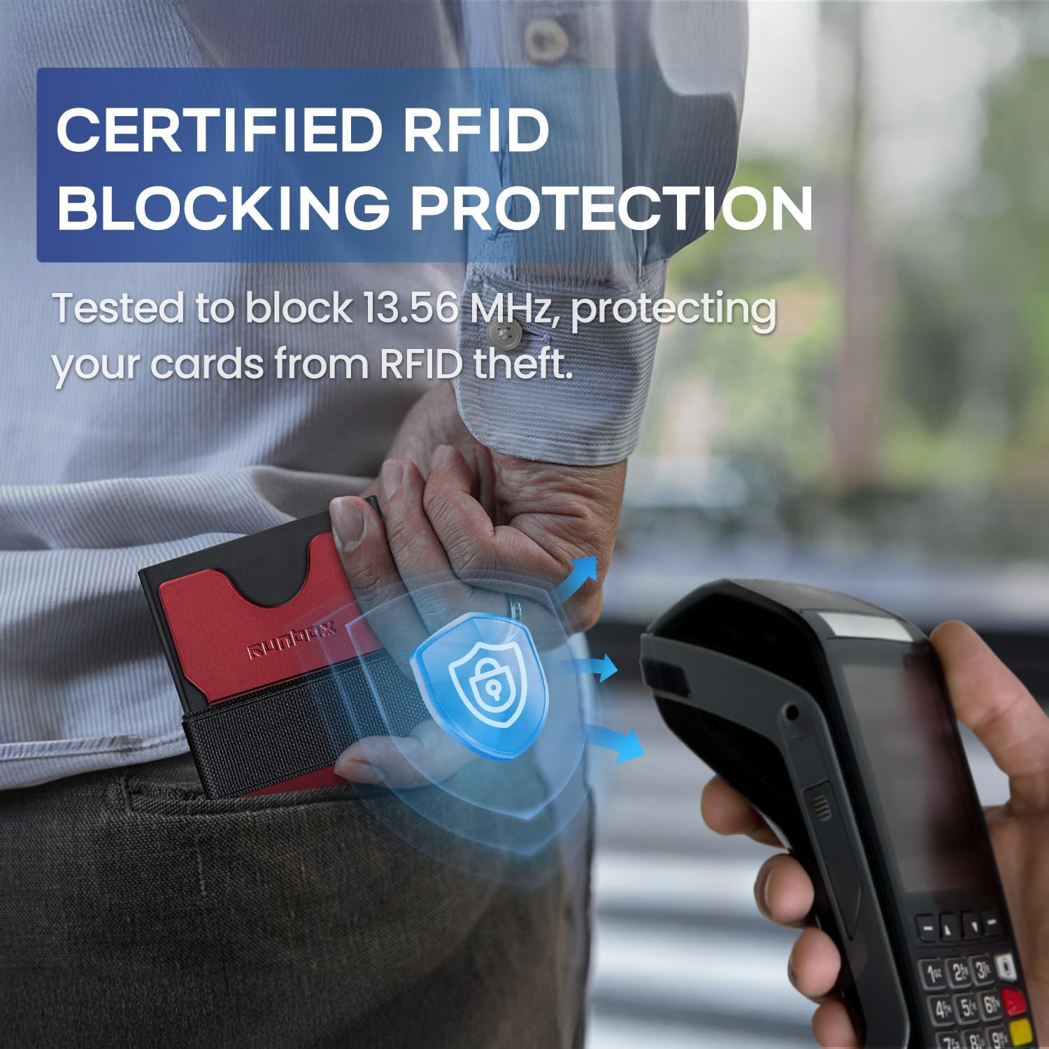 Mens Business Card Holder, Slim Card Wallet for Men and Women, Minimalist RFID Blocking Wallet with Pop-Up Function, Thin Design, Metal Cases Holds 6+6 Cards, Gifts for Men, Men's Accessories