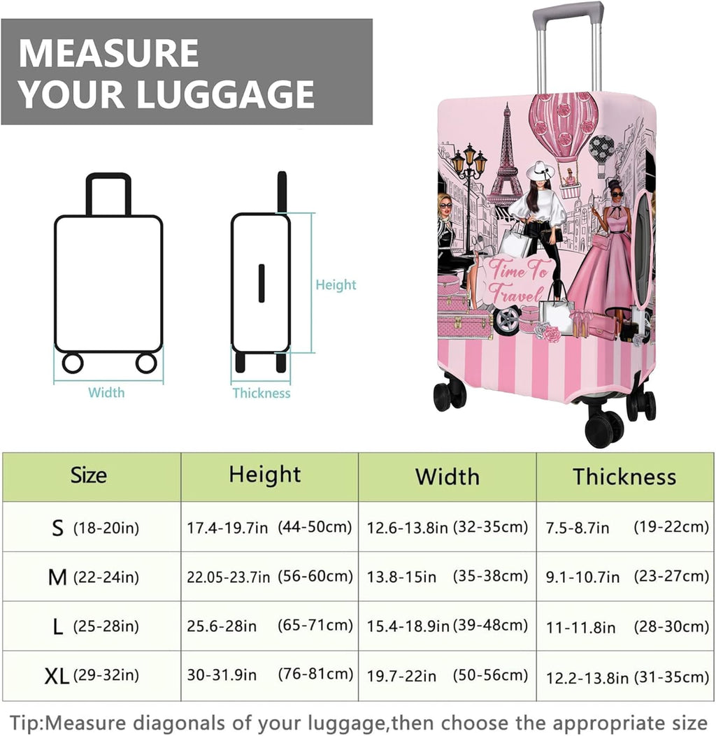 Travel Luggage Cover Suitcase Protector Fits 18-32 Inch Wheel Covers PatternedTravel Related Items Flower Luggage Protector Elastic M