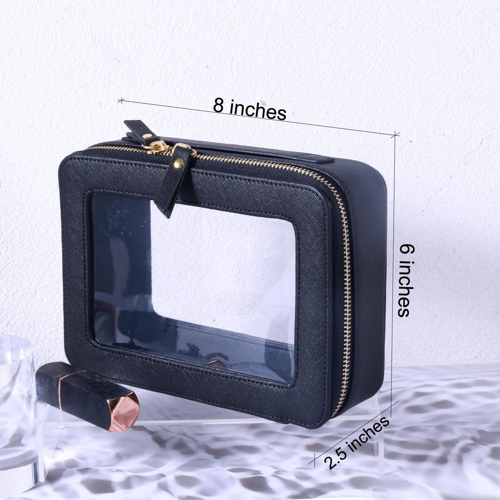 SANHECUN Toiletry bag waterproof cosmetic organizer with handle lagre opening for travelling