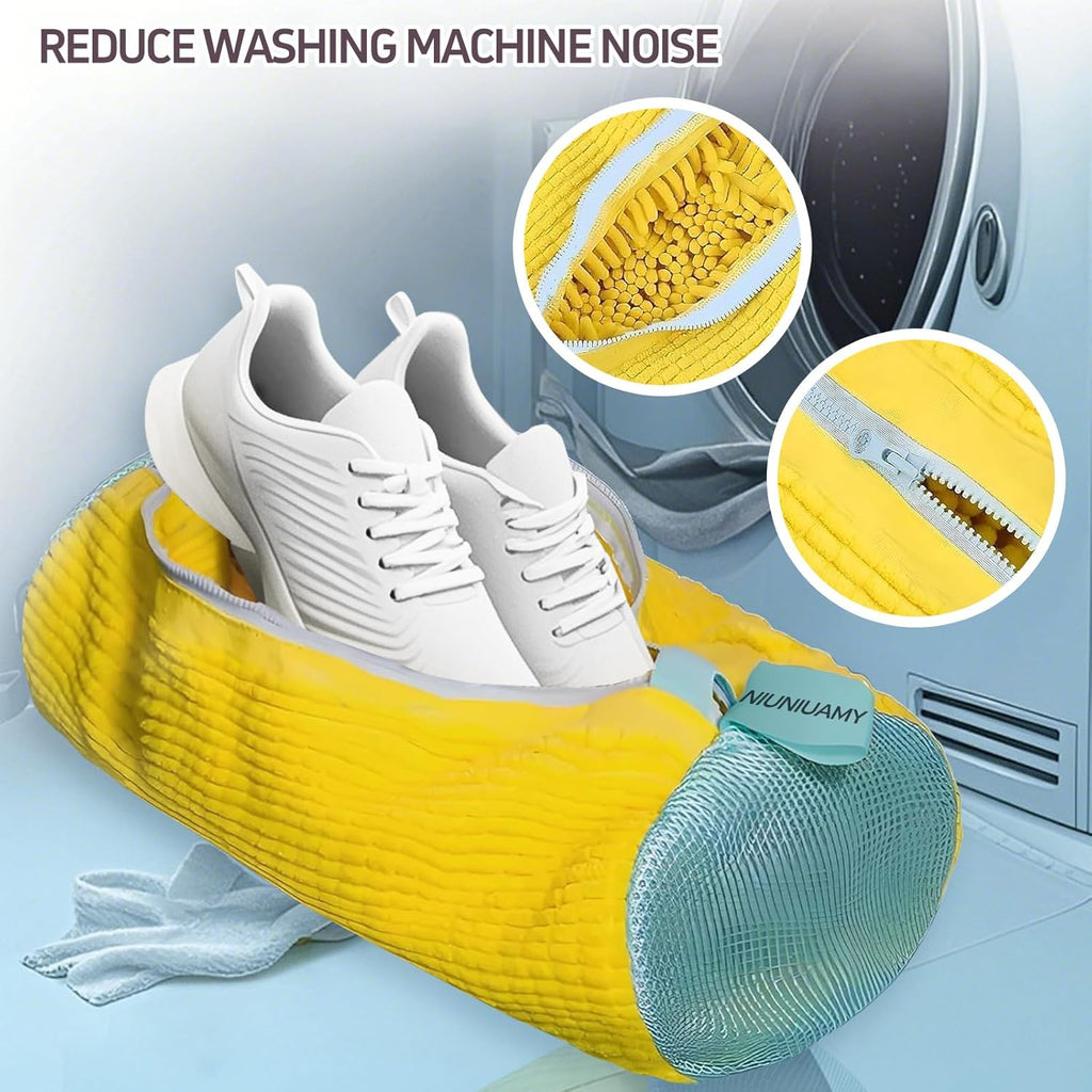 Shoe washing machine bag,Sneaker Laundry Bag for Shoes, Reusable and Durable Shoe Laundry Bag for Washer and Dryer,Suitable for cleaning shoes, gym, tennis, basketball, shoe storage (Yellow -2 pieces)