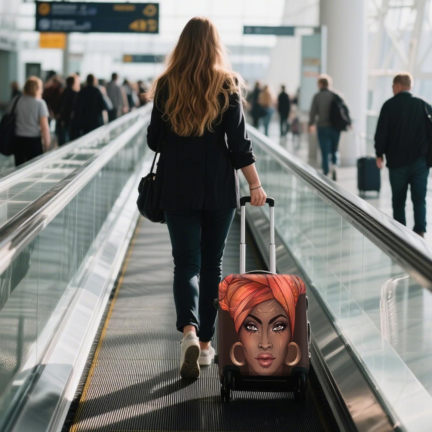 WUJIAONIAO Travel Luggage Cover Spandex Suitcase Protector Washable Baggage Covers (S (for 18-20 inch luggage), don't touch)