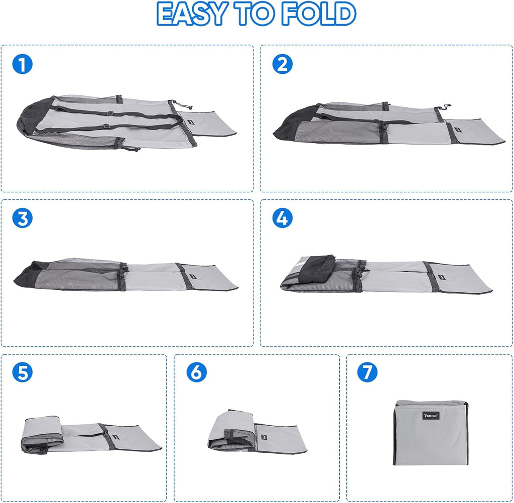 BALEINE 150L Laundry Bag Backpack, 900D Oxford Fabric Large Travel Laundry Bags with Shoulder Straps and 2 Mesh Pockets for College Dorm, Apartment, Laundromat (Grey, 150L)