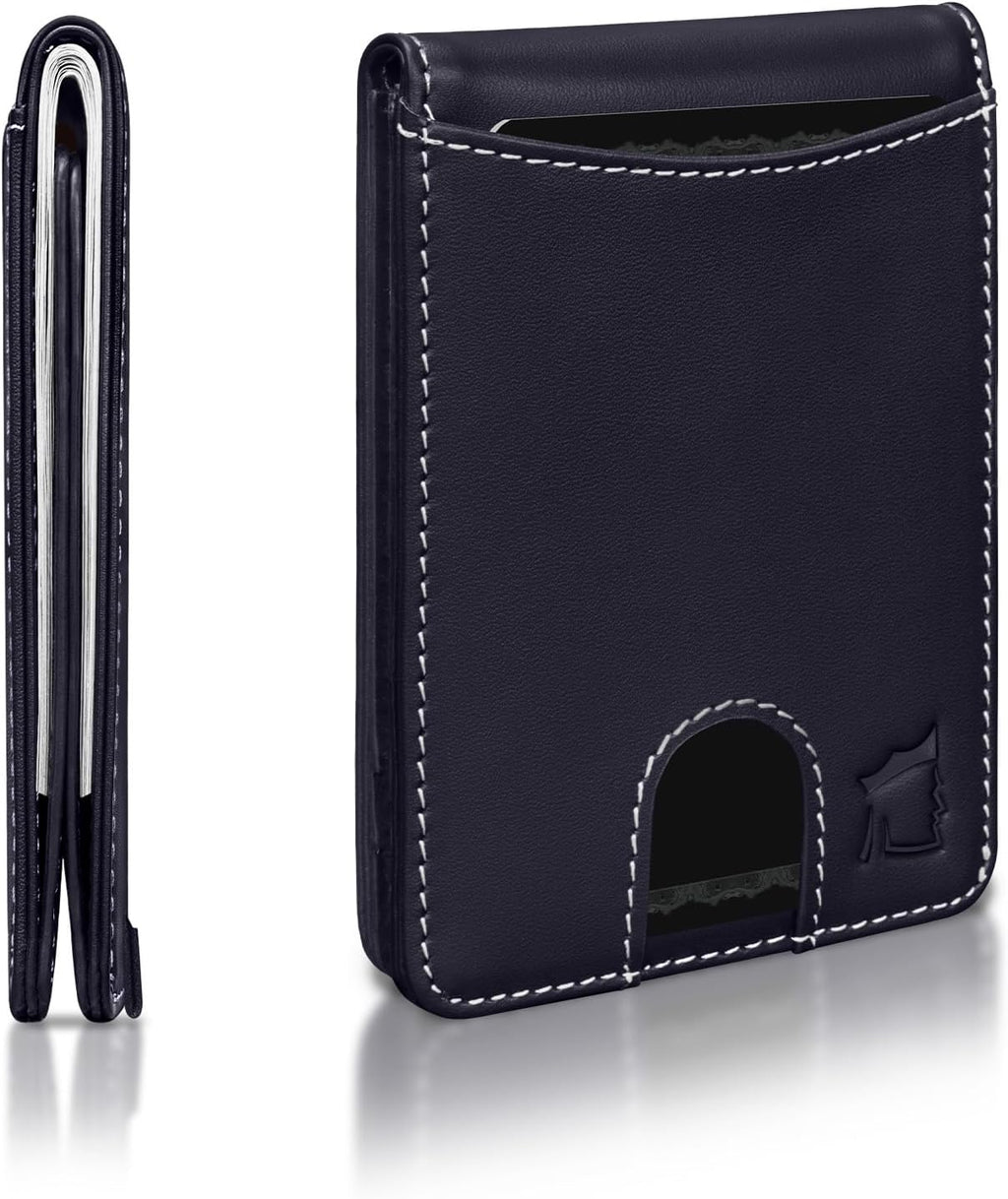 Kingly Cash Pocket Slim Wallet for Men - RFID Blocking Leather Card Holder - Minimalist Men’s Wallet for Front Pockets - Holds 1-15 Cards & Cash - Durable Italian Leather Wallets