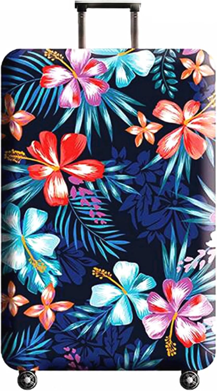 WUJIAONIAO Travel Luggage Cover Baggage Suitcase Protector Fit for 18-32 Inch Luggage (XL (for 29-32 inch luggage), Flower)