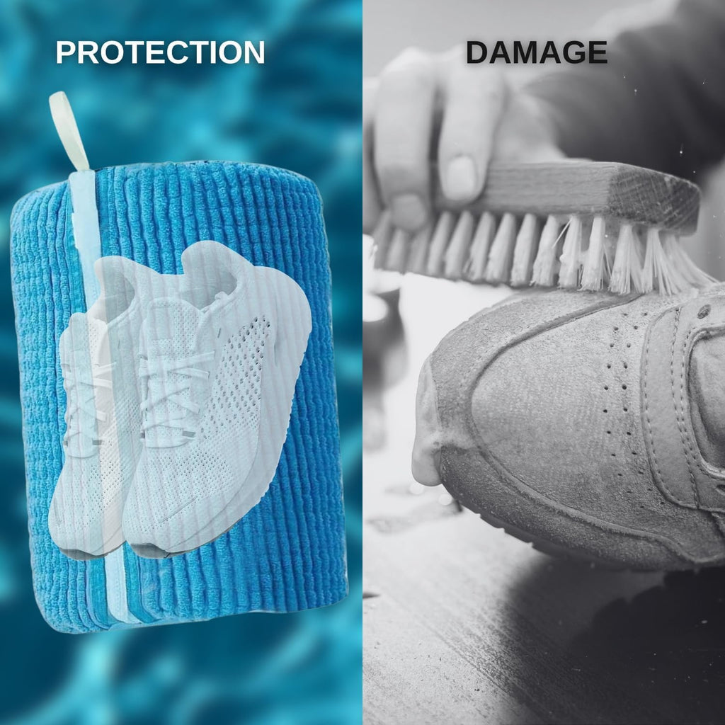 Shoe Cleaning Bag,Shoe Washing Bag For Washing Machine,Laundry Bag For Shoes,Fluffy Fibers 360° Wrap-Around Cleaning,Reusable Washer Shoe Bag, Ensure Deep Cleaning of The Shoes(Blue 2 pcs)