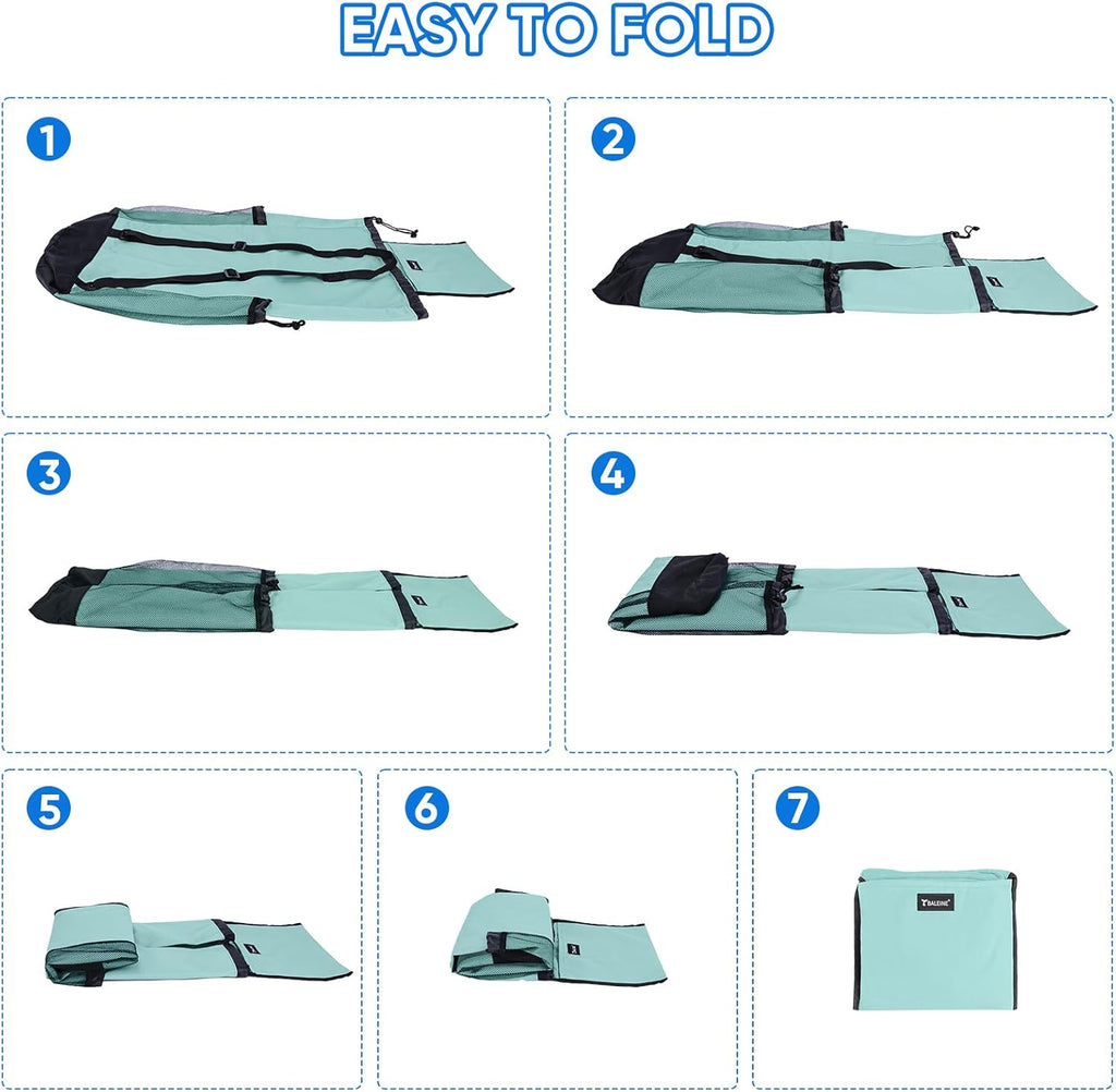 BALEINE 150L Laundry Bag Backpack, 900D Oxford Fabric Large Travel Laundry Bags with Shoulder Straps and 2 Mesh Pockets for College Dorm, Apartment, Laundromat (Sky Blue, 150L)