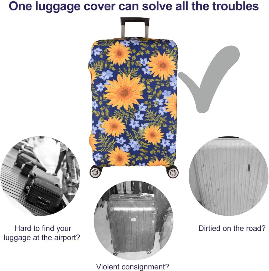 7-Mi Luggage Cover£¬ Suitcase Covers 19-30 Inch Expandable Anti-Scratch Luggage Protector Flower for Carry on Luggage S 19-20IN
