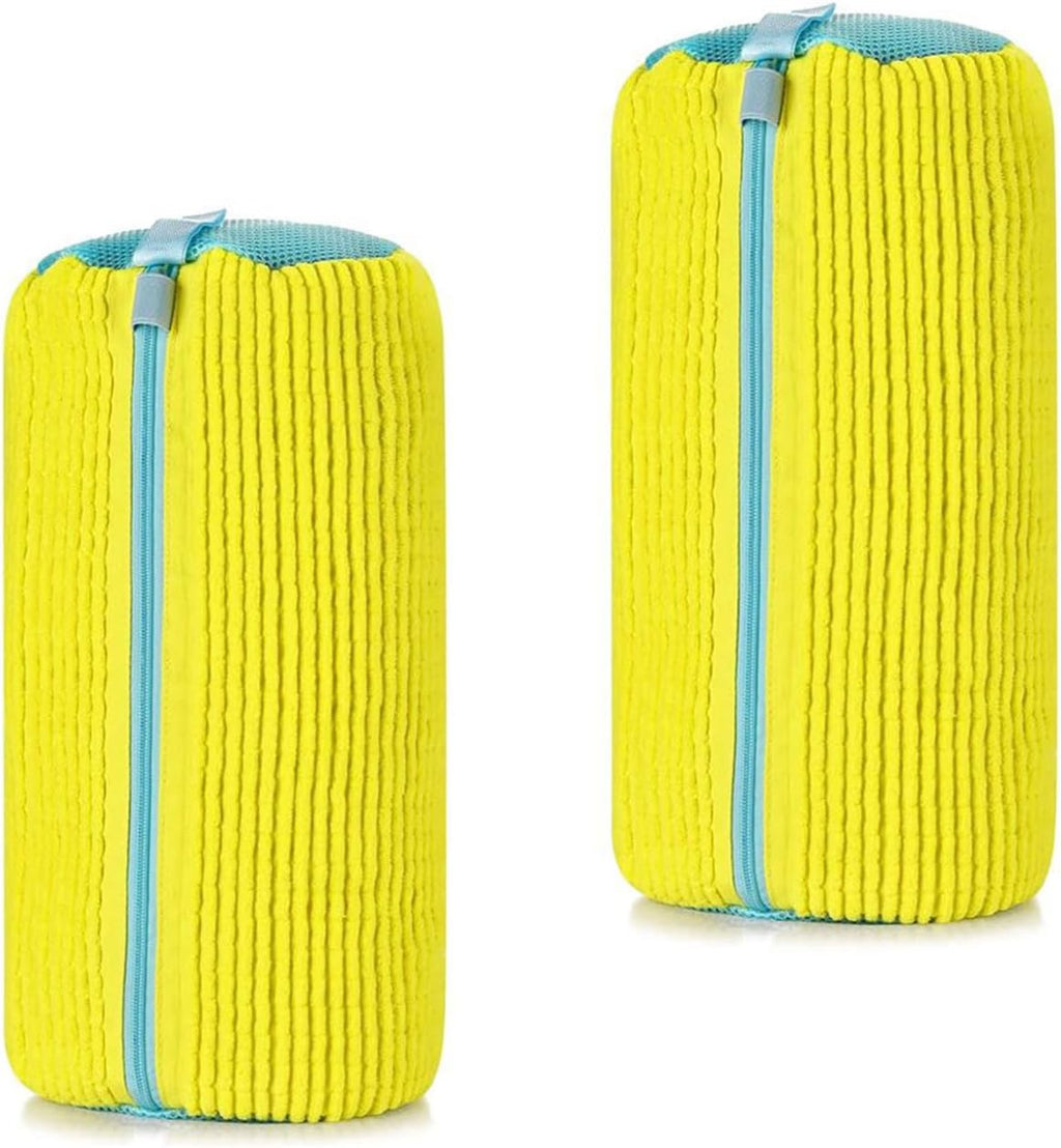 Shoe Cleaning Bags2-Pack Shoe Washing Machine Bags - Universal Laundry Shoe Cleaning Bags for Washer & Dryer, Fits All Shoe Types (Yellow)