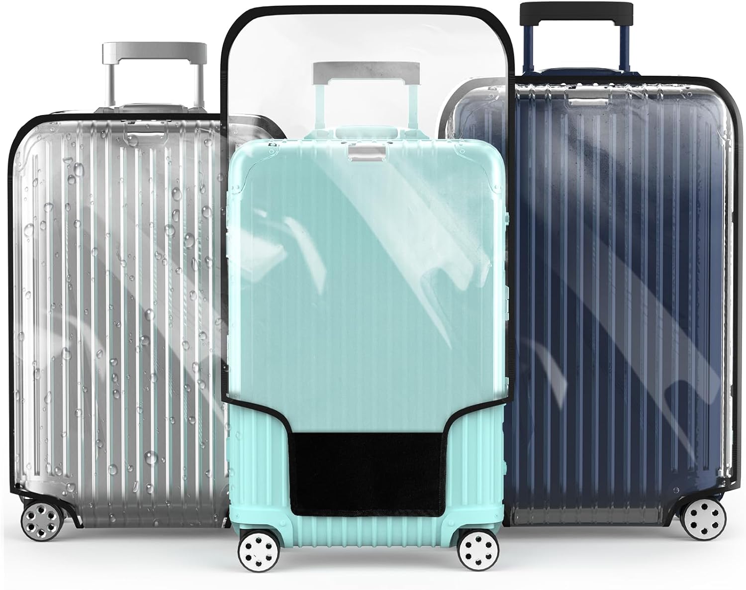 Suitcase Covers For Luggage, 28 Inch Clear PVC Luggage Covers Protector Full Thicken Transparent Waterproof Suitcase Sleeve With Large Velcro for 28" Wheeled Suitcases