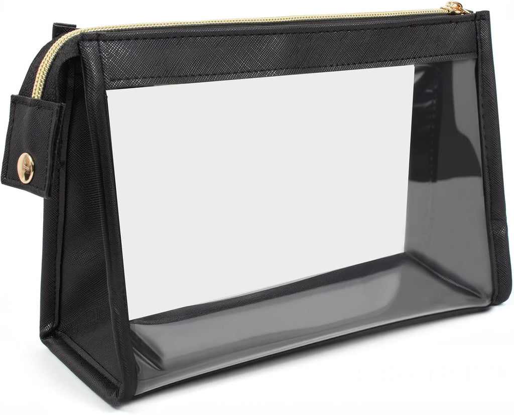 Small Clear Makeup Bag, Waterproof Clear Travel Toiletry Bag Case Cosmetic Bag with Zipper Small Makeup Pouch Travel Bags for Toiletries Travel Essentials Car Organizer