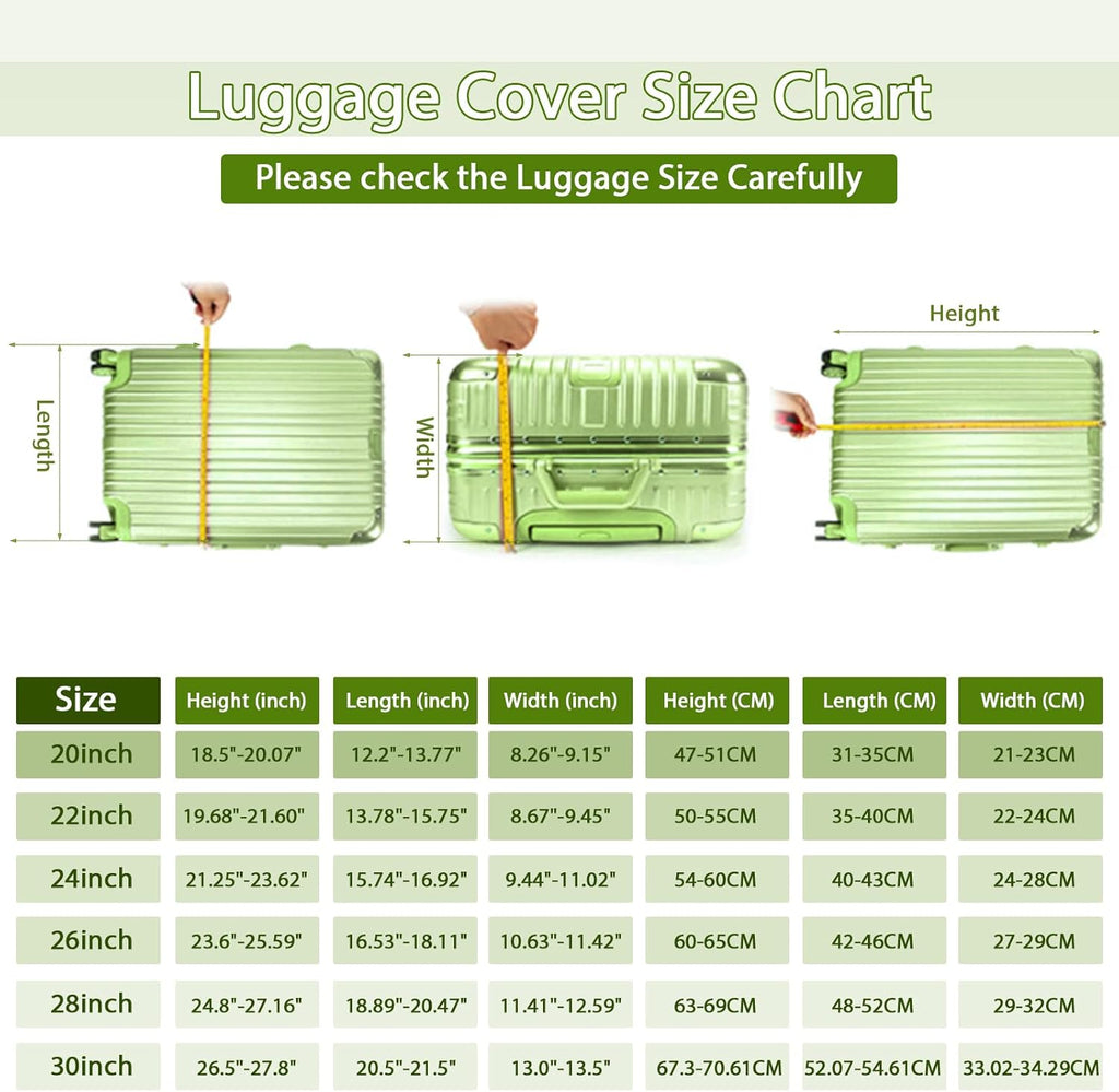 Thicken Clear Luggage Cover Protector, 22" PVC Luggage Covers for Suitcase Waterproof Dustproof Anti-scratch Travel Suitcase Covers Case for Wheeled Luggage