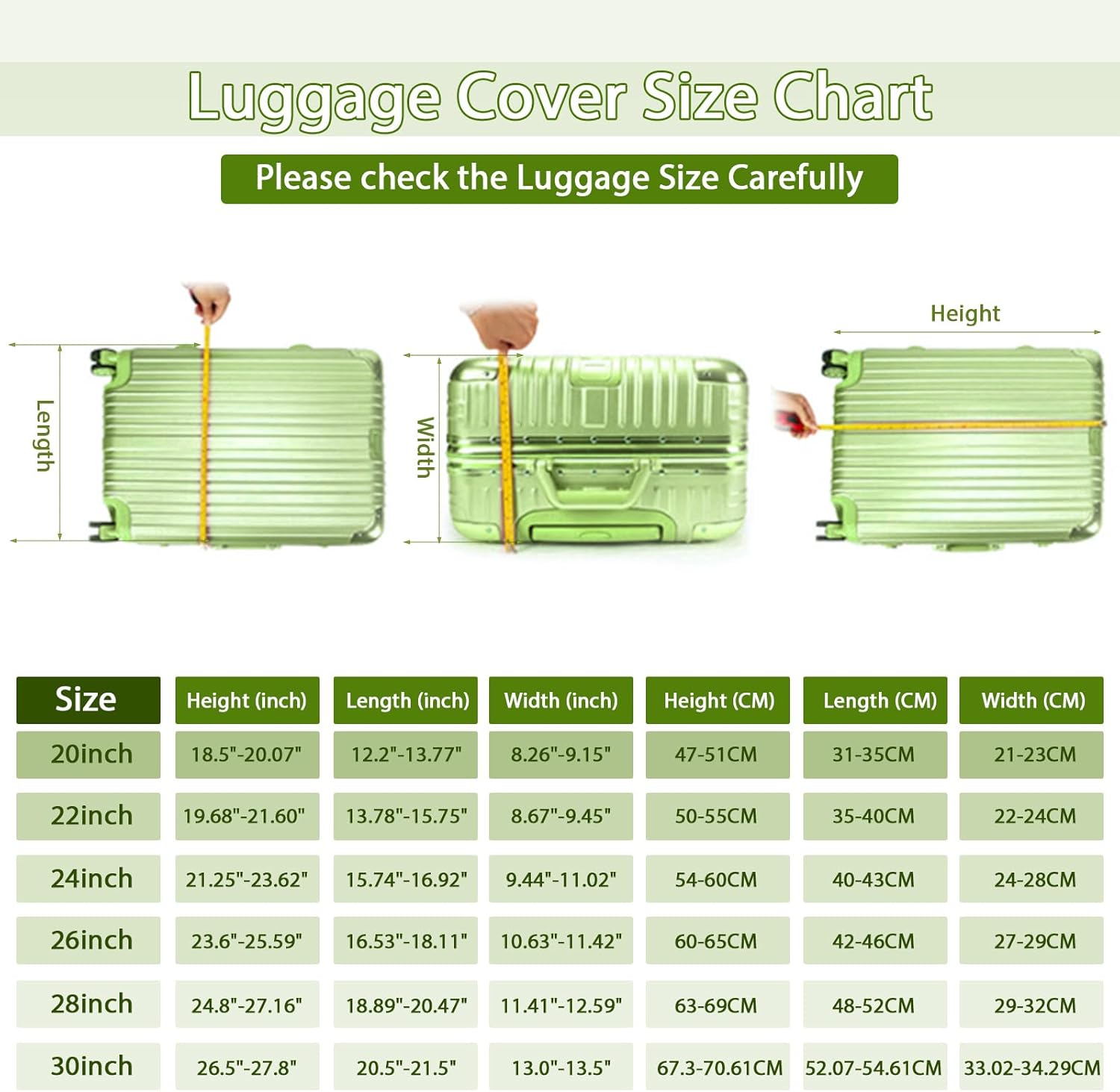 Thicken Clear Luggage Cover Protector, 22" PVC Luggage Covers for Suitcase Waterproof Dustproof Anti-scratch Travel Suitcase Covers Case for Wheeled Luggage