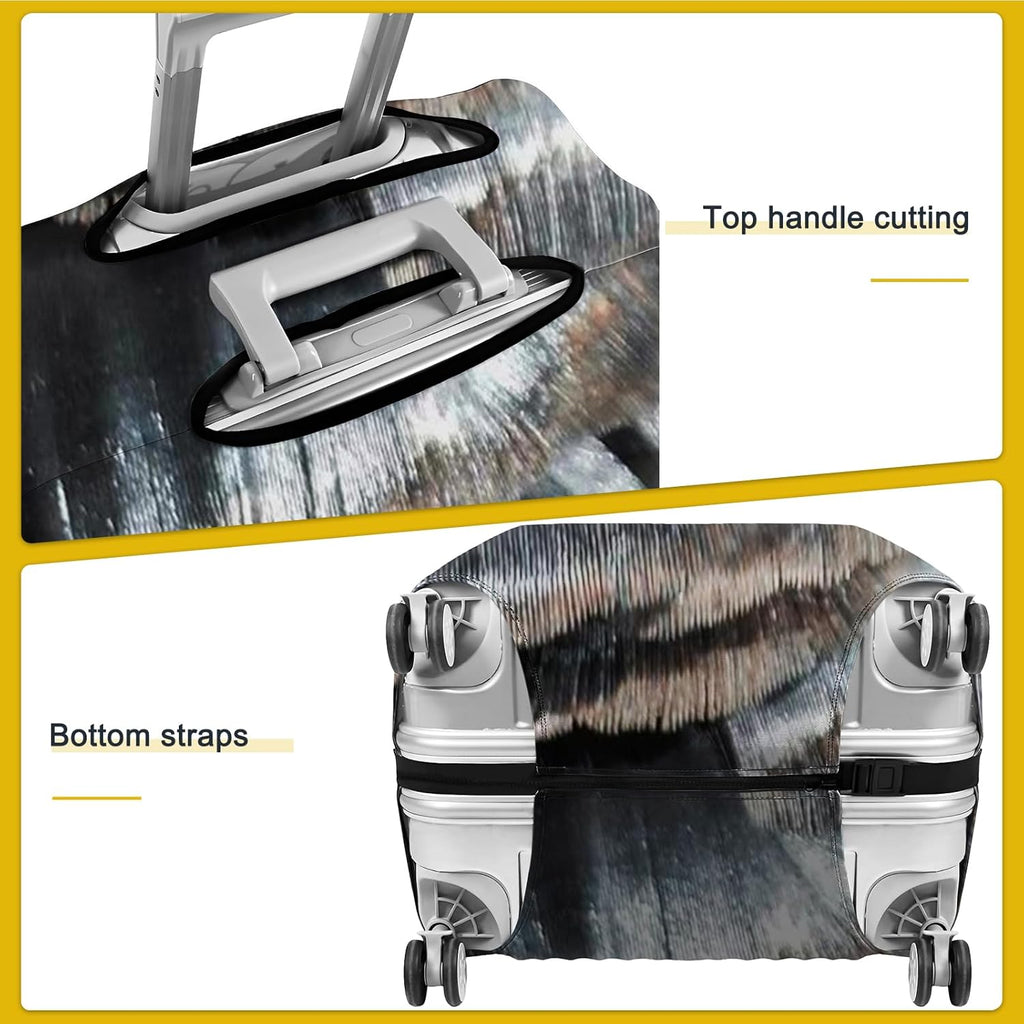 28 Inch PVC Luggage Protector Covers for TSA Approved Clear Suitcase Cover Protector Transparent Luggage Protective Cover Set (Painting, Suitable for 28"-29")