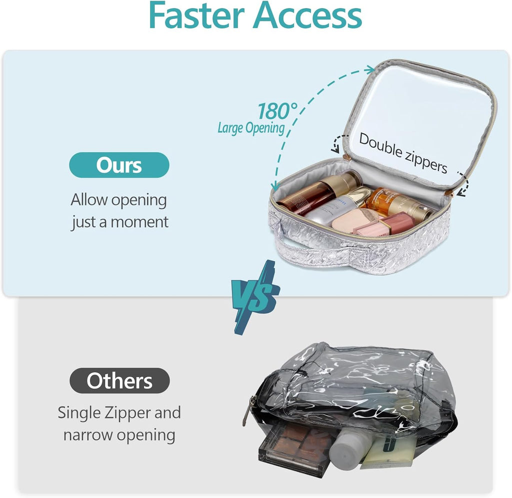 PACKISM TSA Approved Toiletry Bag - Upgrade Color-Edged Clear Makeup Bags, Clear Toiletry Bags For Traveling Fits Various Storage Needs