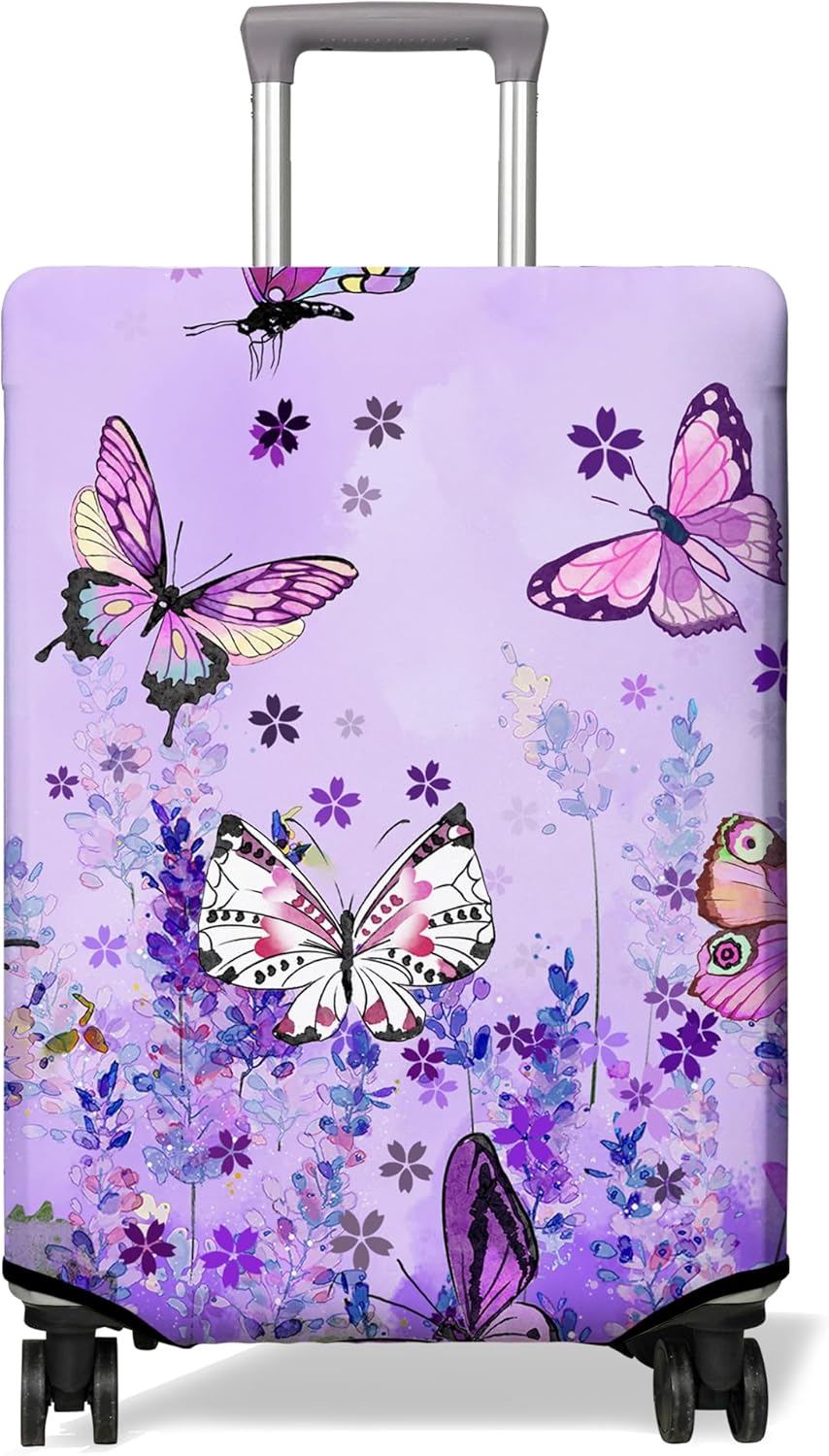 Travel Luggage Cover Suitcase Protector Fits 18-32 Inch Wheel Covers PatternedTravel Related Items Flower Luggage Protector Elastic L