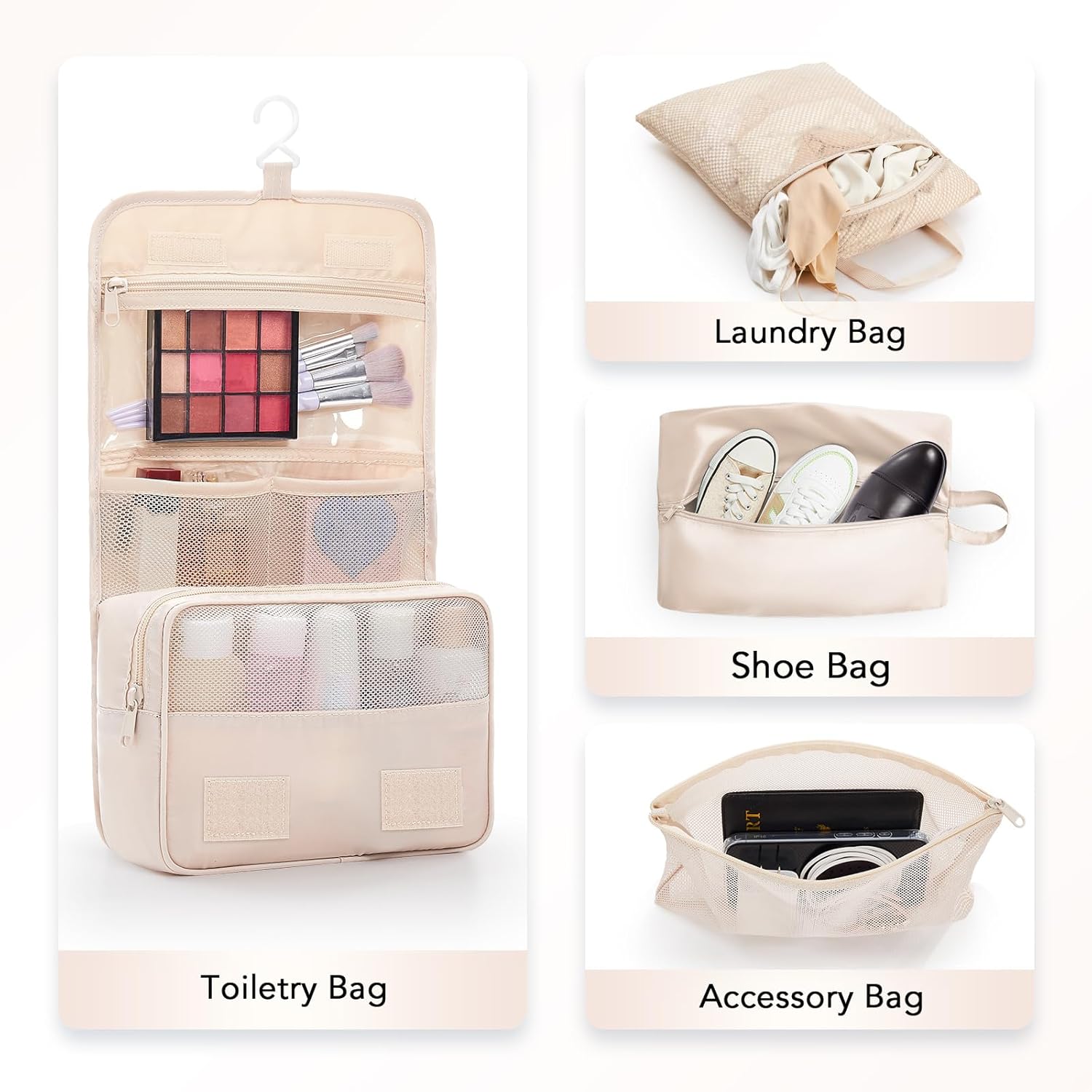 10 Set Compression Packing Cubes for Travel Women Mom,OlarHike Luggage Clothes Storage Gifts for Travelers,Airplane/Cruise/Car/Train Travel Essentials,Compressible Expandable Saver Space Bags(Beige)