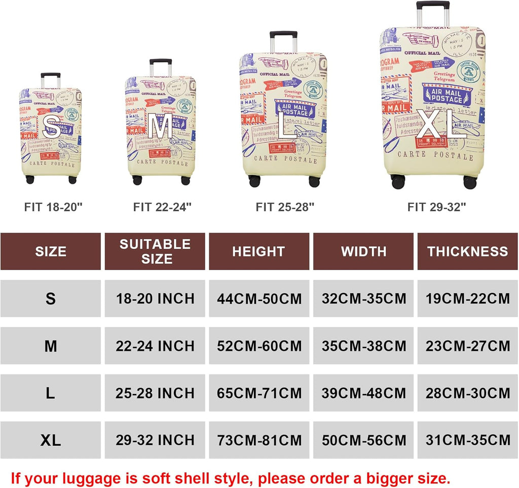 WUJIAONIAO Travel Luggage Cover Spandex Suitcase Protector Washable Baggage Covers (L (for 25-28 inch luggage), Colorful flowers)